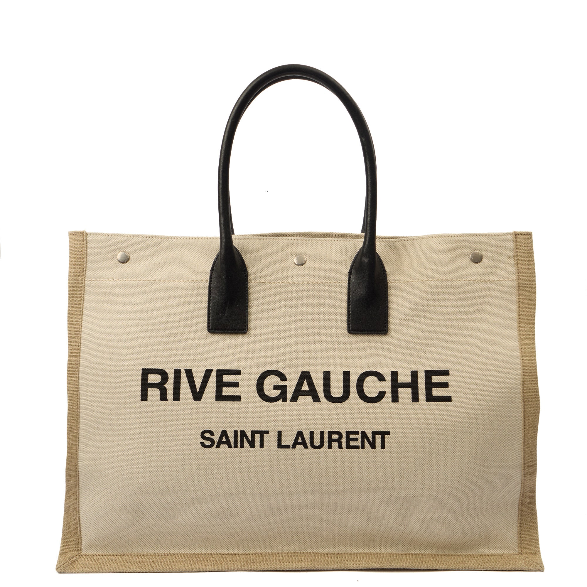 Picture of Saint Laurent Tote Rive Gauche Tote in Neutral, Fabric