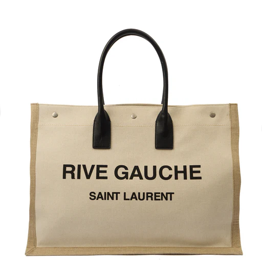 Picture of Saint Laurent Tote Rive Gauche Tote in Neutral, Fabric