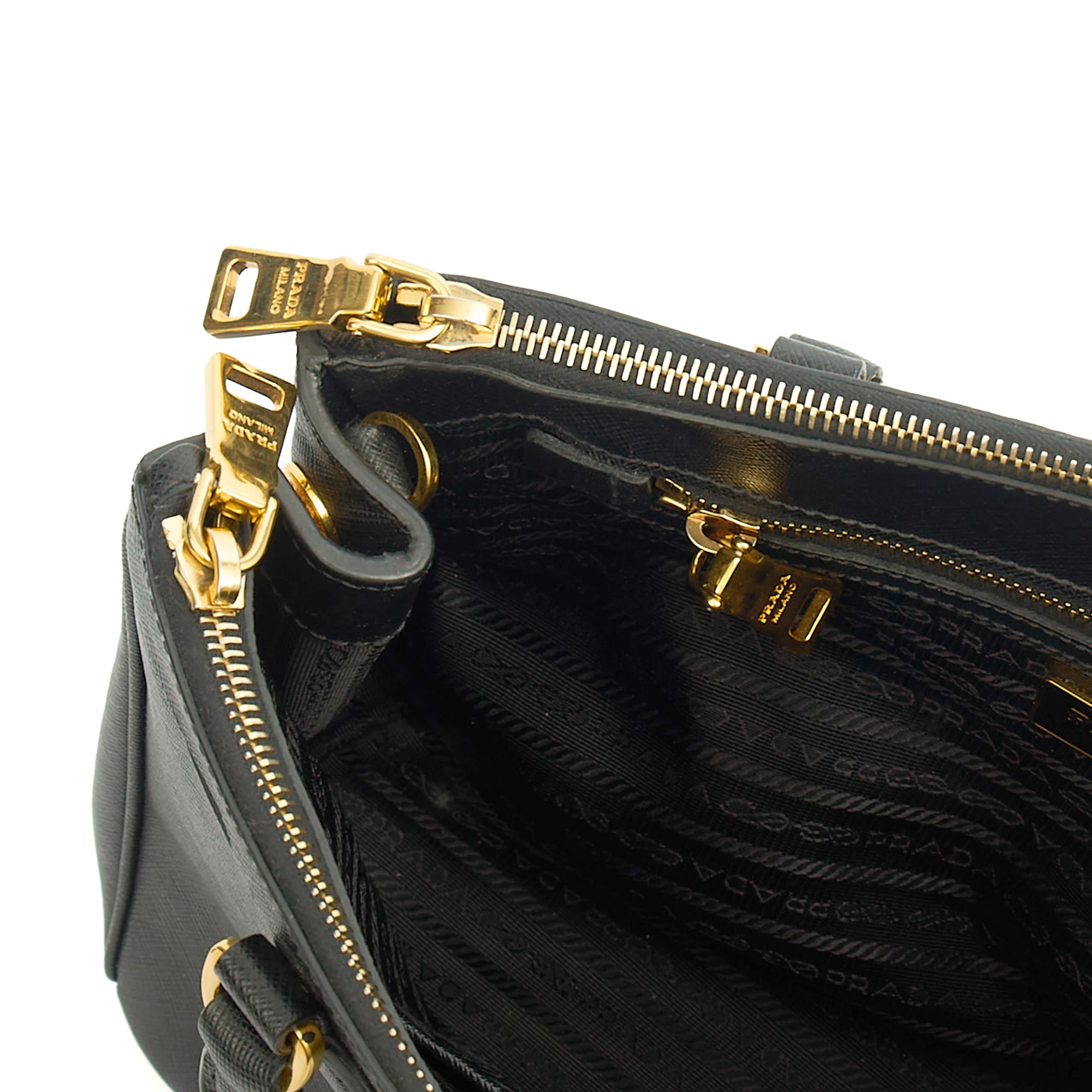 Picture of Prada Tote Galleria - Medium Double Zip Tote in Black, Saffiano Leather
