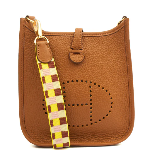 Picture of Hermes Cross Body Evelyne 16 in Gold, Togo Leather