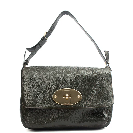 Picture of Mulberry Satchel Bayswater - Oversized Clutch in Grey, Patent Leather