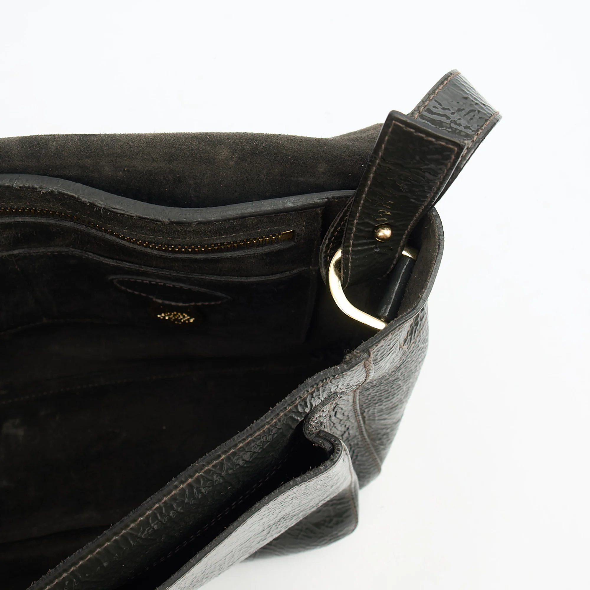 Picture of Mulberry Satchel Bayswater - Oversized Clutch in Grey, Patent Leather