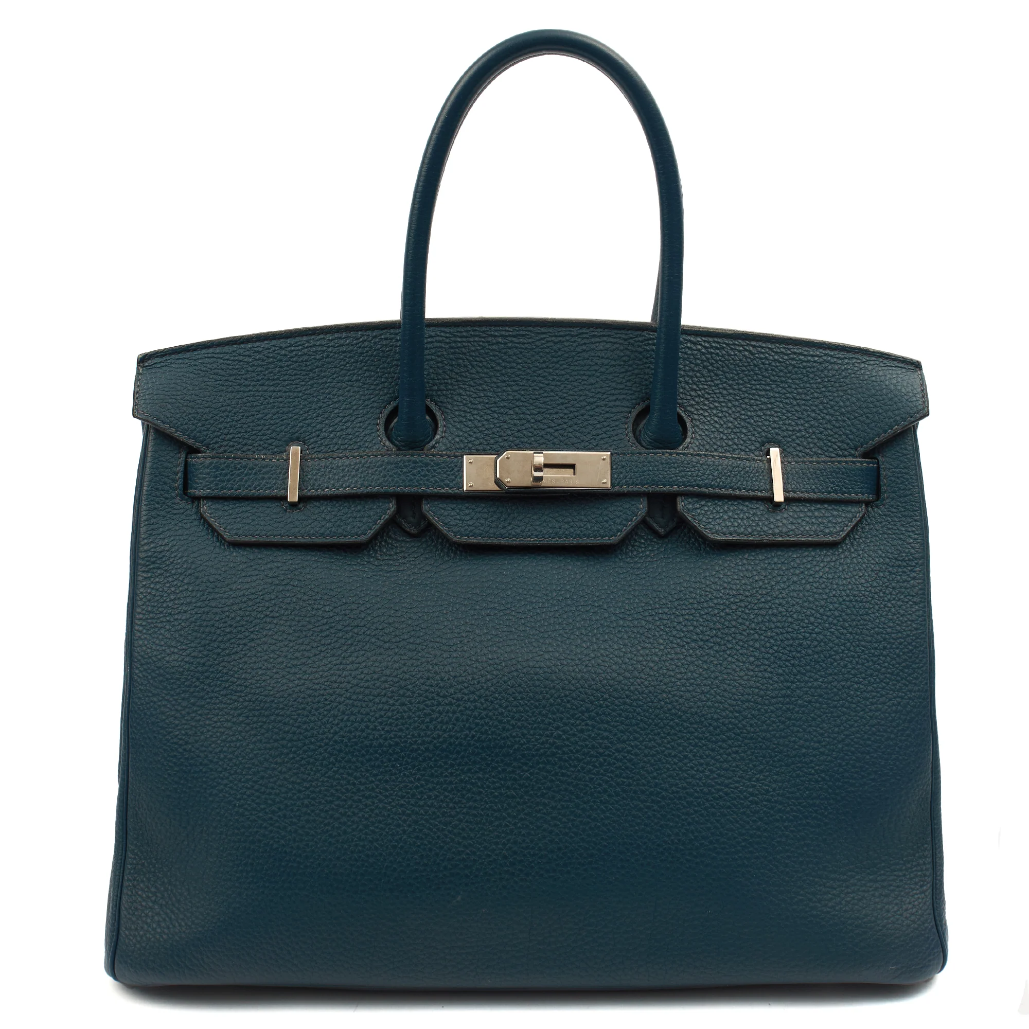 Picture of Hermes Top Handle Birkin 35 in Bleu De Prussee, Togo Leather