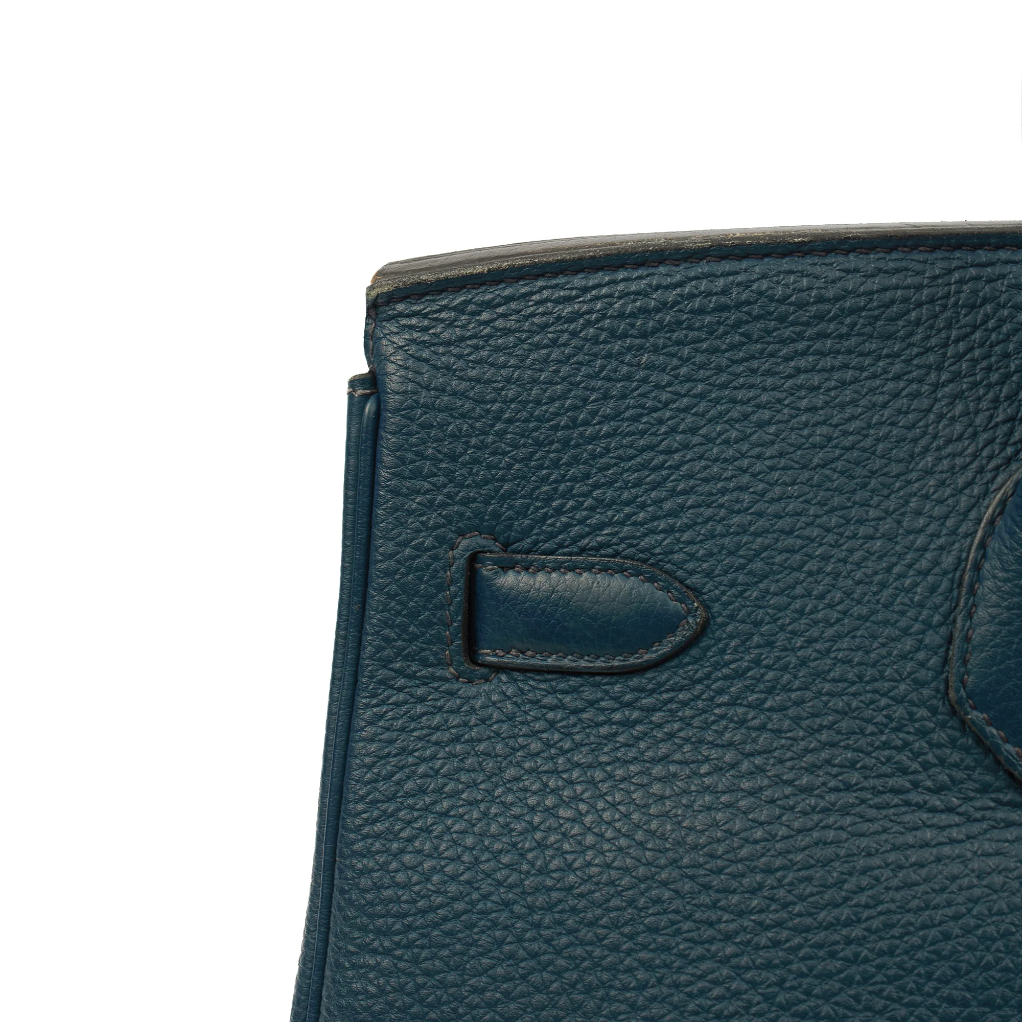 Picture of Hermes Top Handle Birkin 35 in Bleu De Prussee, Togo Leather