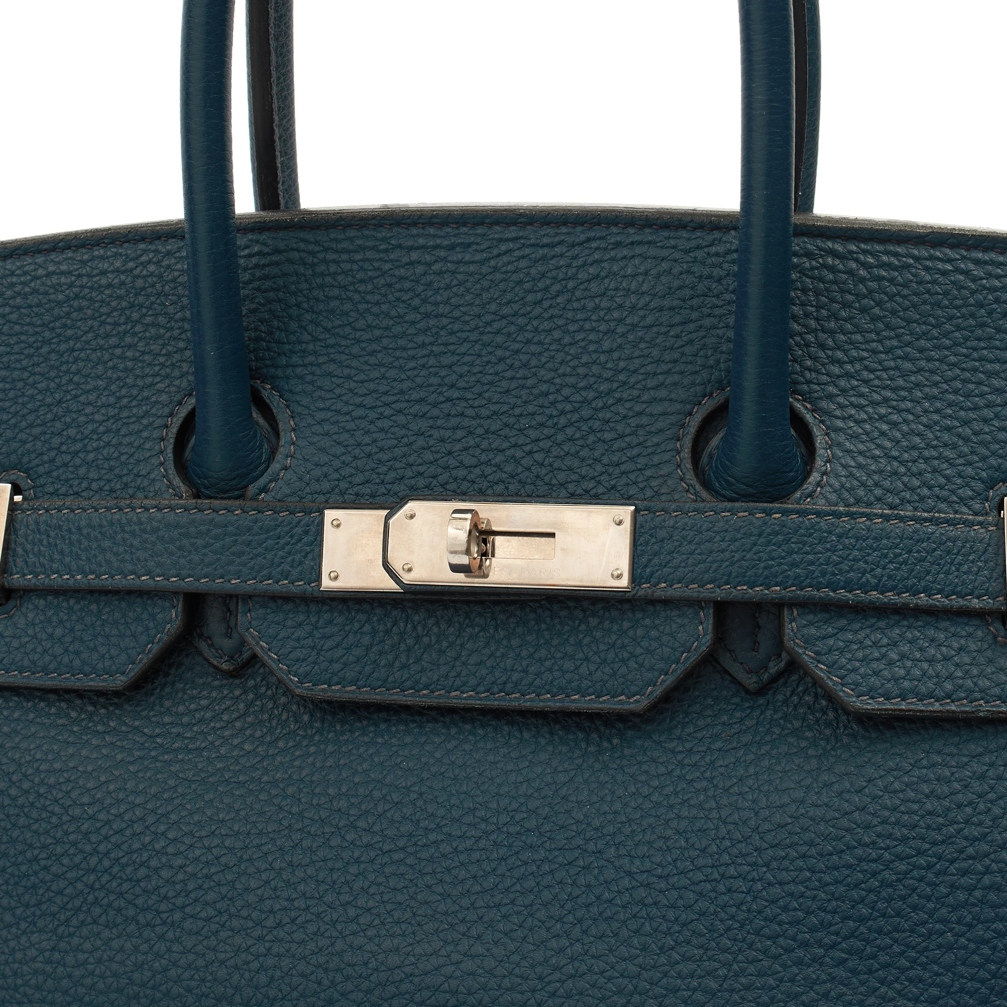 Picture of Hermes Top Handle Birkin 35 in Bleu De Prussee, Togo Leather
