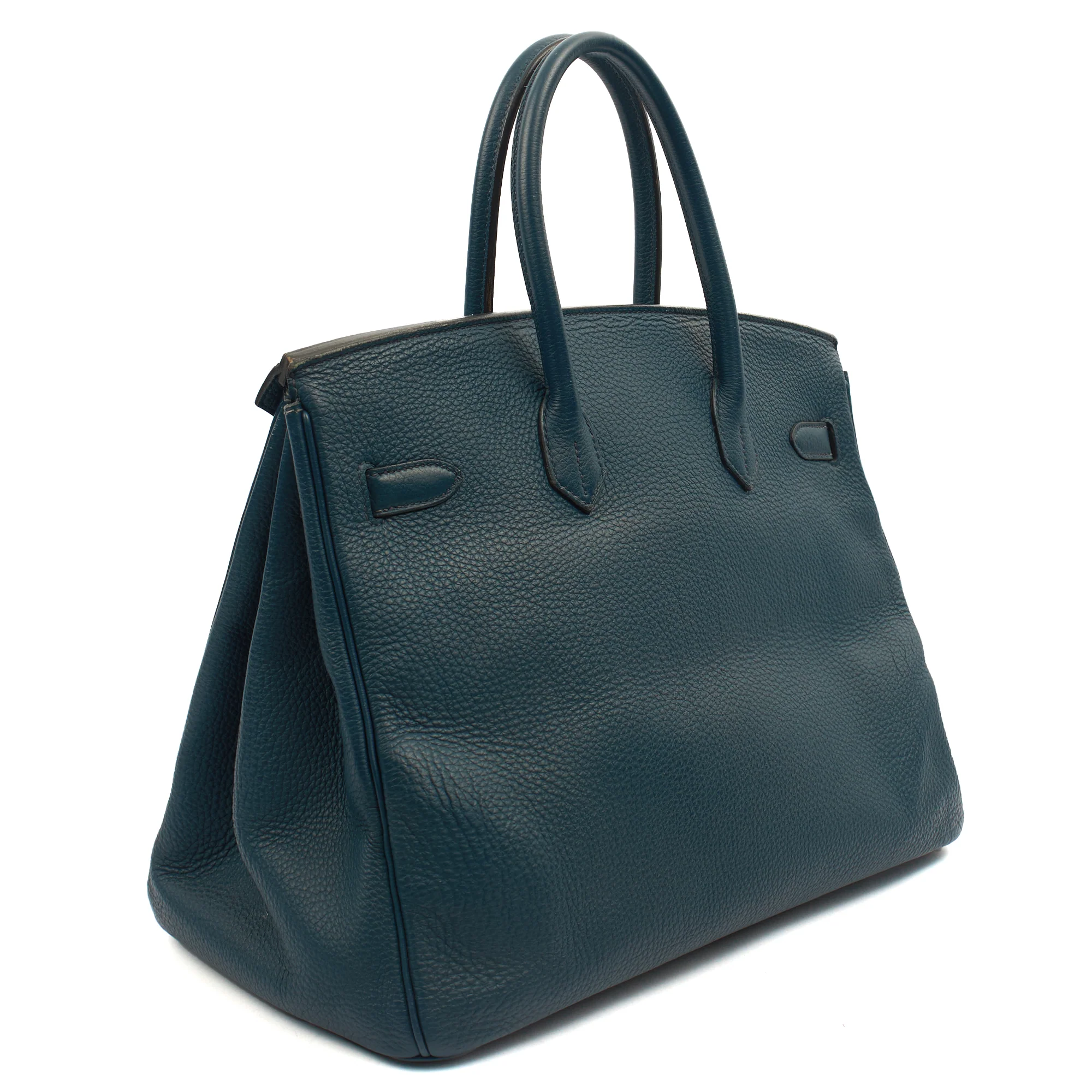 Picture of Hermes Top Handle Birkin 35 in Bleu De Prussee, Togo Leather
