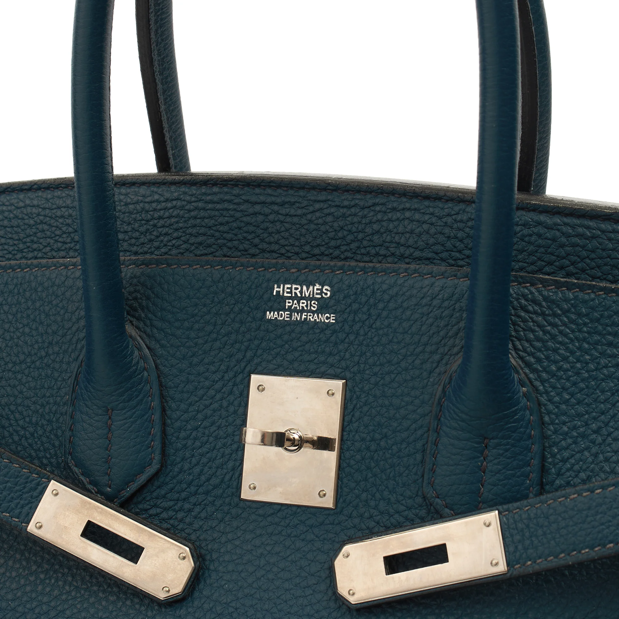 Picture of Hermes Top Handle Birkin 35 in Bleu De Prussee, Togo Leather