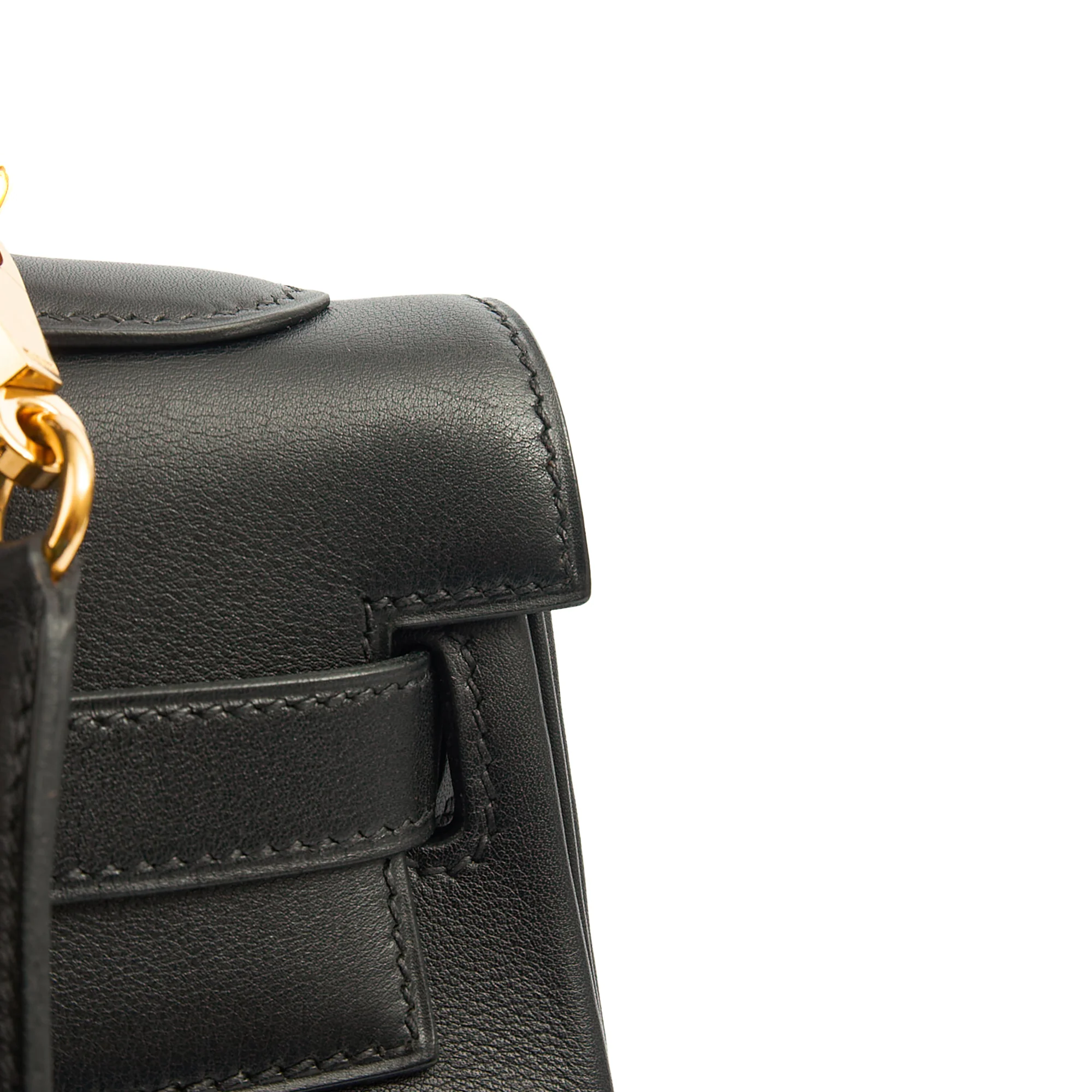 Picture of Hermes Top Handle Kelly 32 in Black, Box Calf Leather