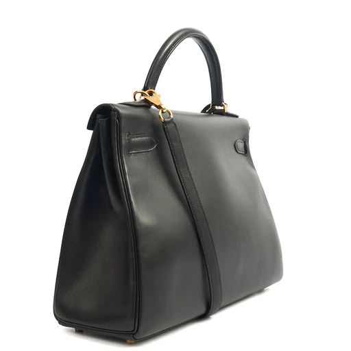 Picture of Hermes Top Handle Kelly 32 in Black, Box Calf Leather