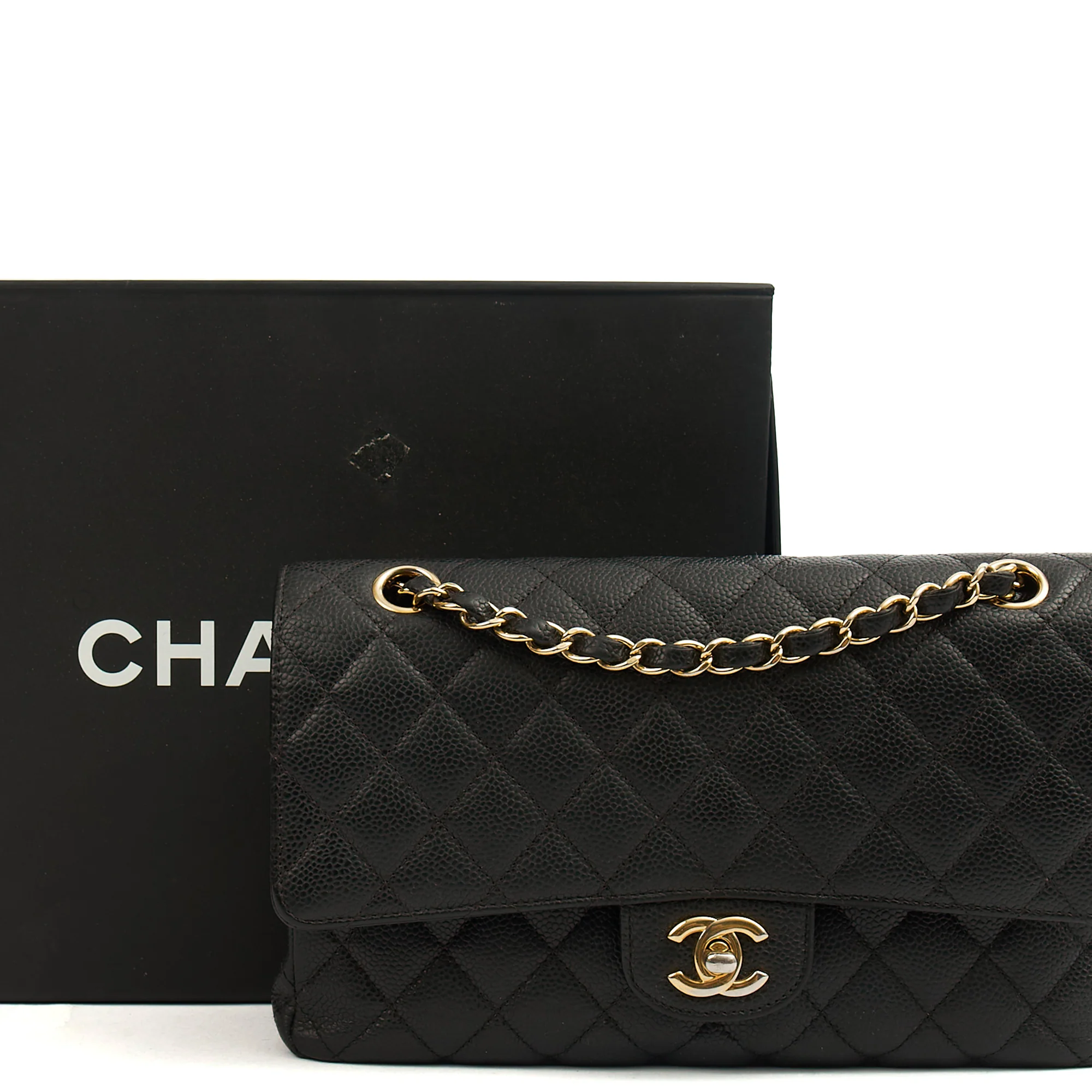 Picture of Chanel Shoulder Bag Classic Double Flap - Medium in Black, Caviar Leather