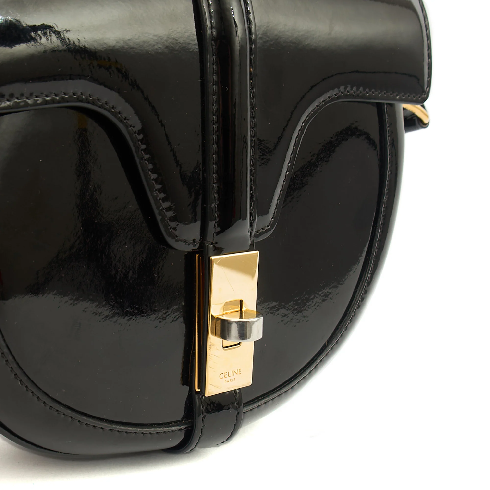 Picture of Celine Cross Body 16 bag - Small in Black, Patent Leather