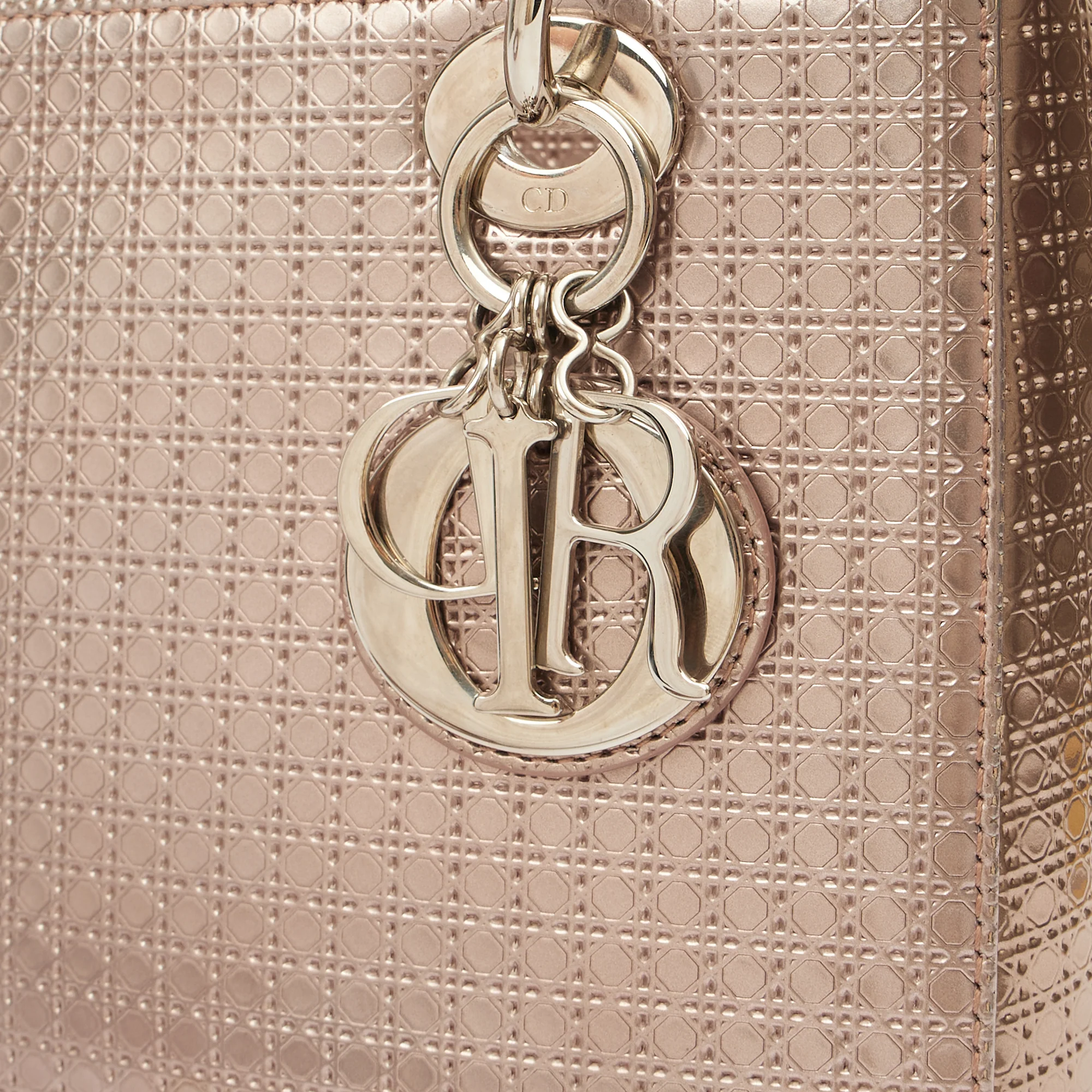 Picture of Christian Dior Shoulder Bag Lady Dior Small in Metallic, Leather