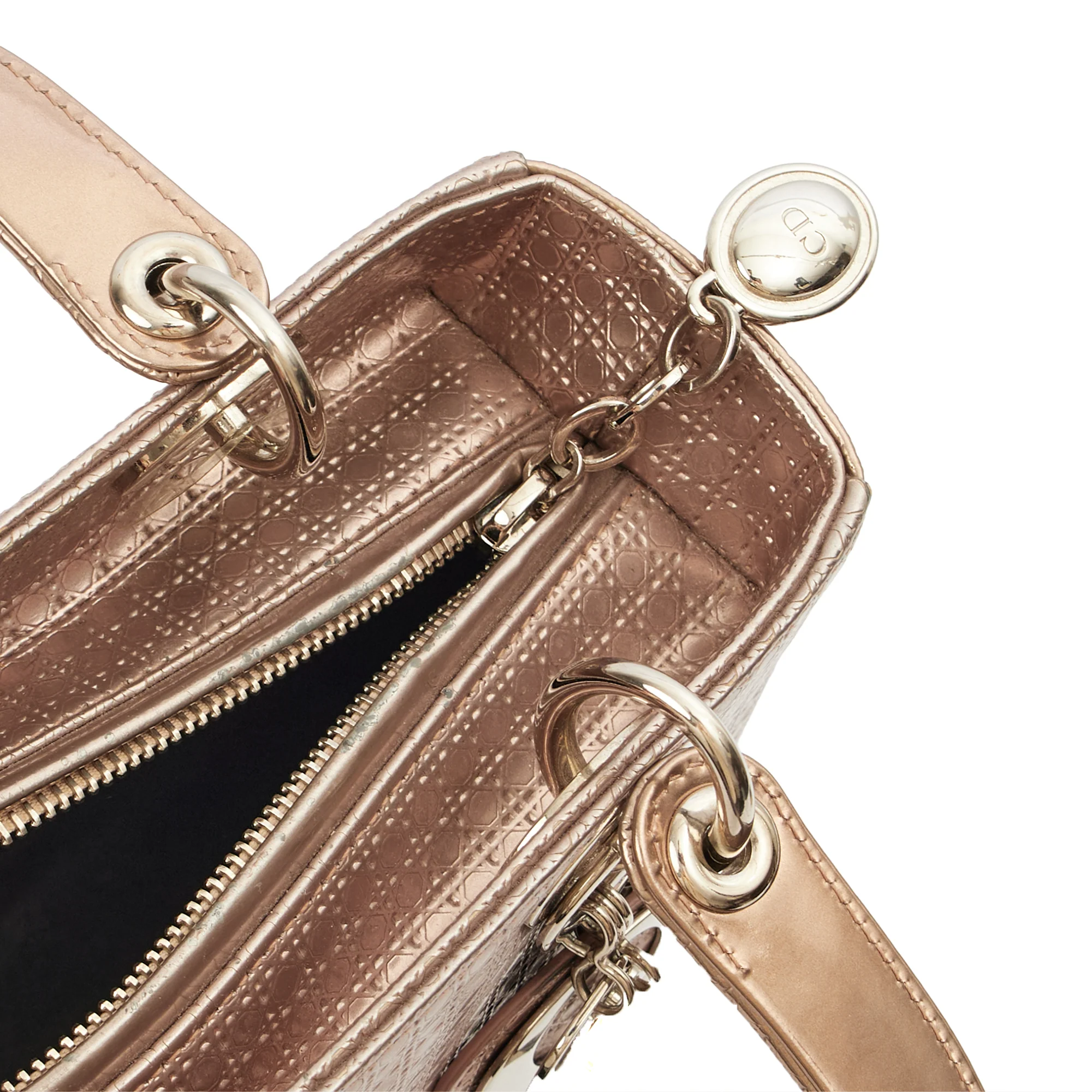 Picture of Christian Dior Shoulder Bag Lady Dior Small in Metallic, Leather