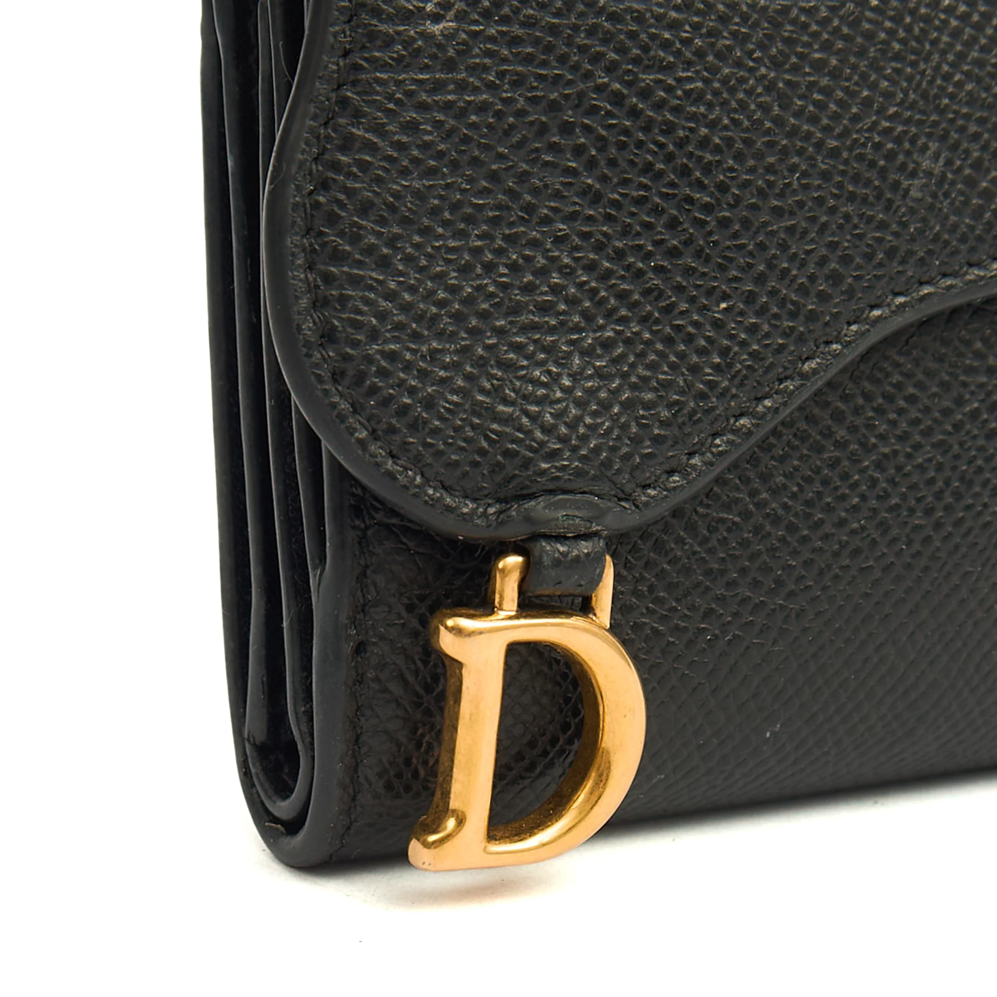 Picture of Christian Dior Wallet Saddle Coin Purse in Black, Calfskin