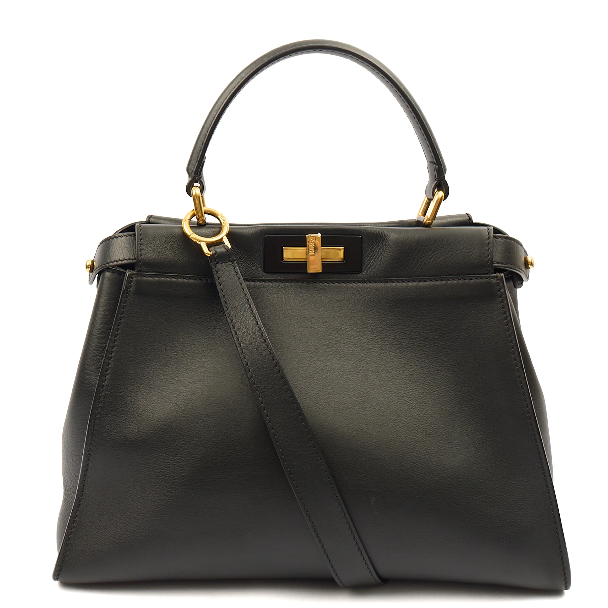 Picture of Fendi Top Handle Peekaboo Iconic - Medium in Black, Leather