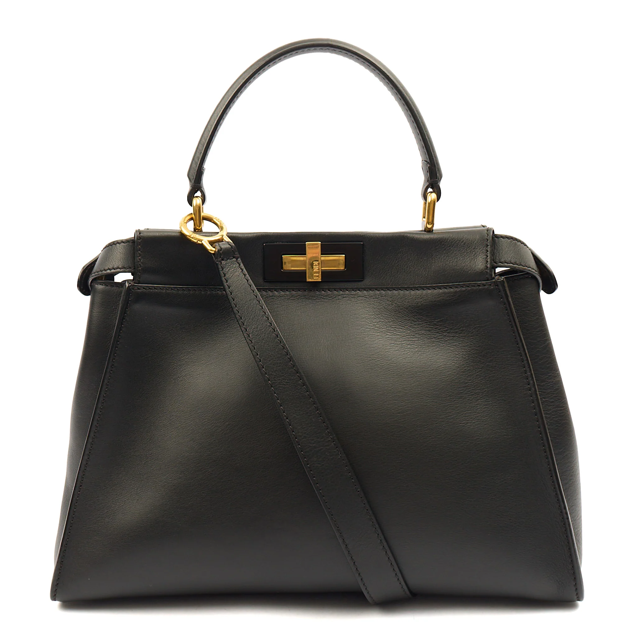 Picture of Fendi Top Handle Peekaboo Iconic - Medium in Black, Leather