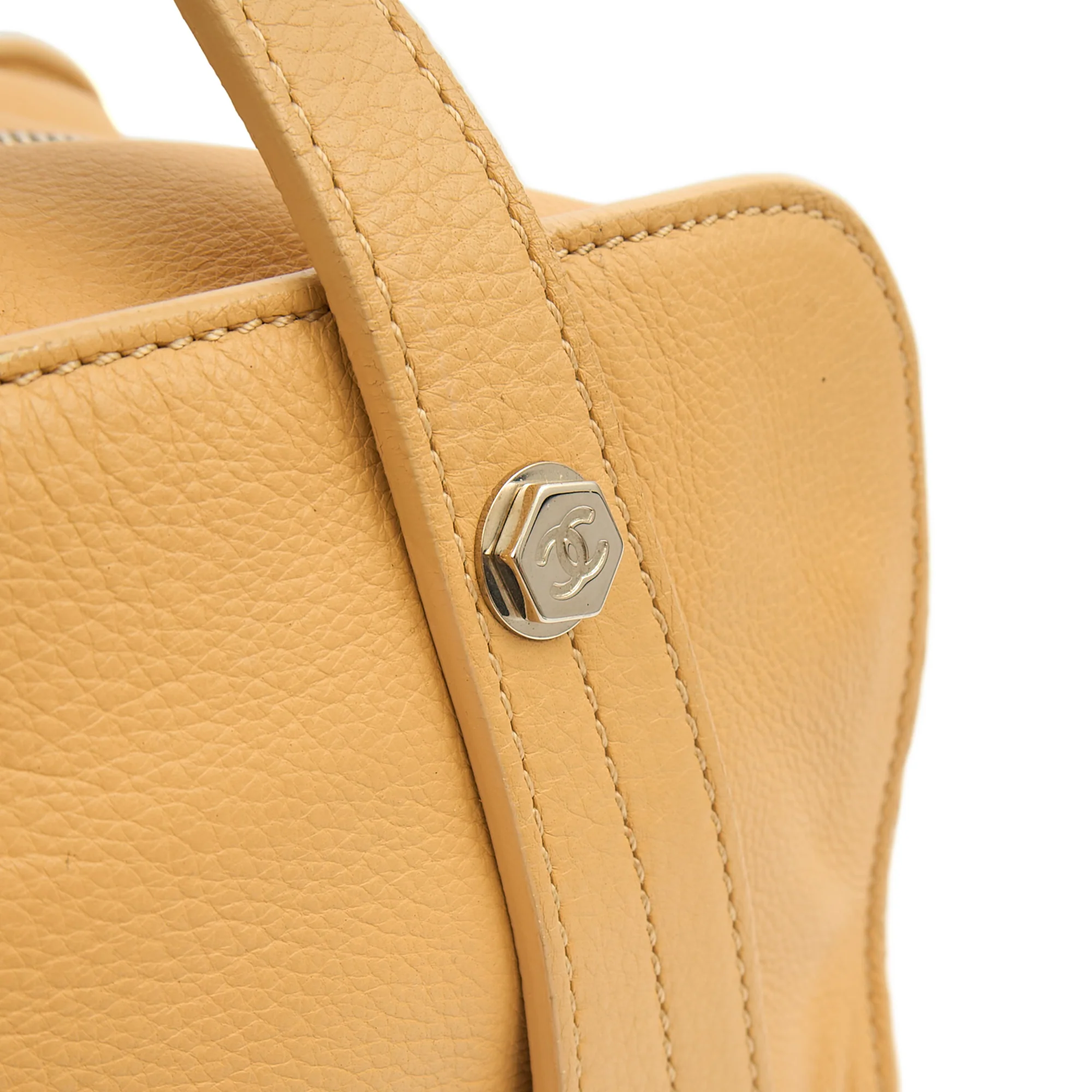 Picture of Chanel Top Handle Bowler in Cream, Calfskin Leather