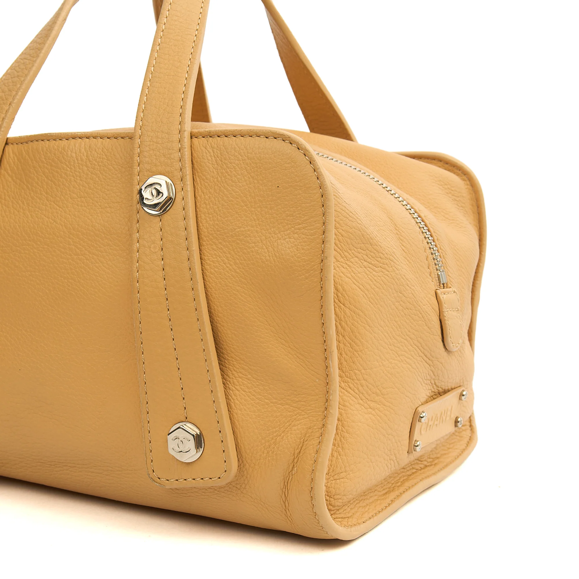 Picture of Chanel Top Handle Bowler in Cream, Calfskin Leather