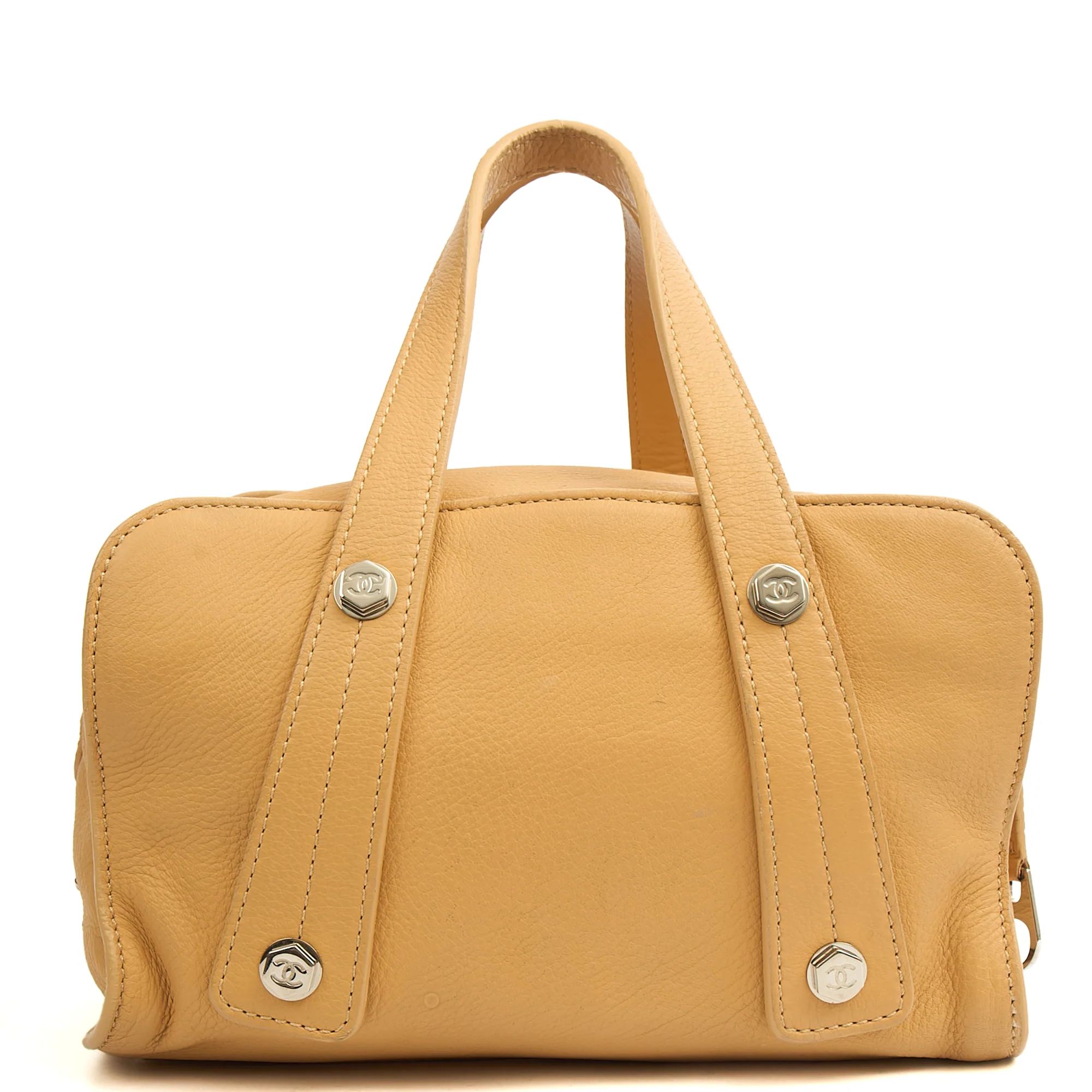 Picture of Chanel Top Handle Bowler in Cream, Calfskin Leather