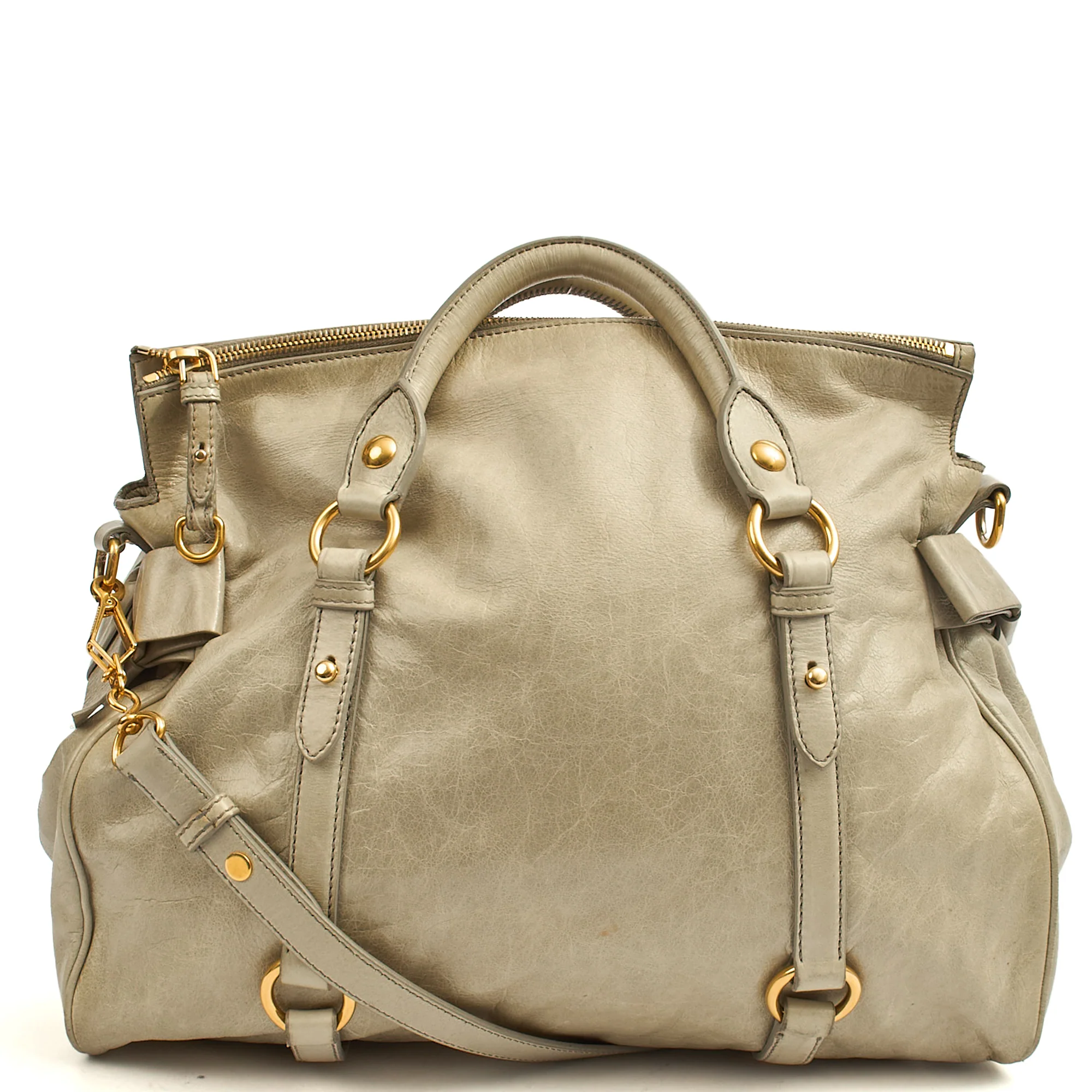 Picture of Miu Miu Tote Tote in Grey, Exotic Effect Leather