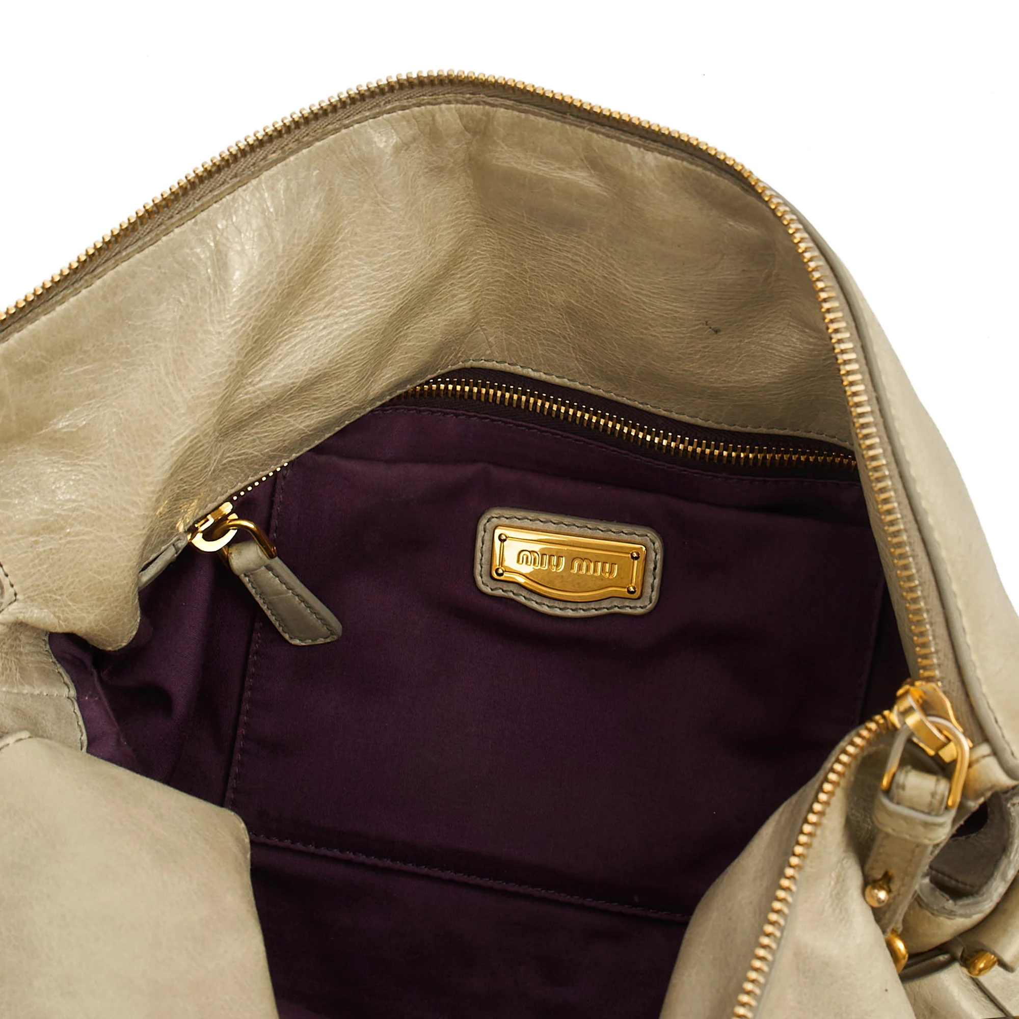 Picture of Miu Miu Tote Tote in Grey, Exotic Effect Leather