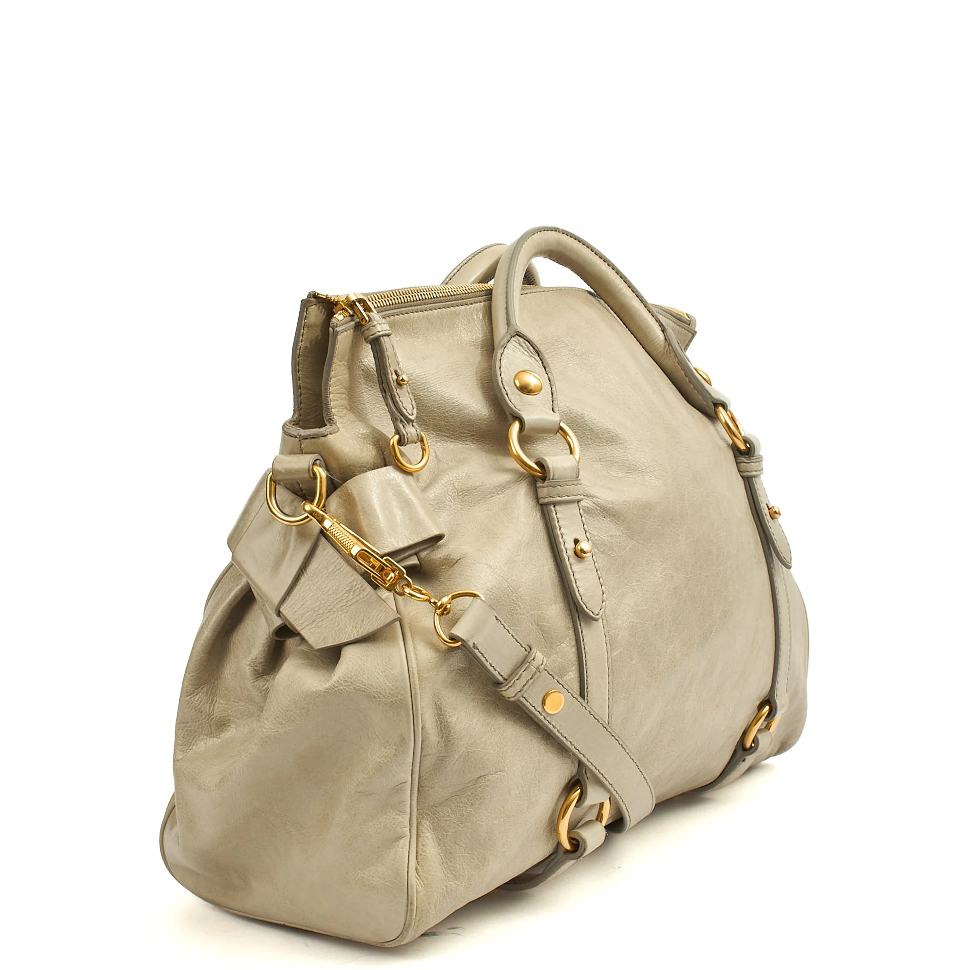 Picture of Miu Miu Tote Tote in Grey, Exotic Effect Leather