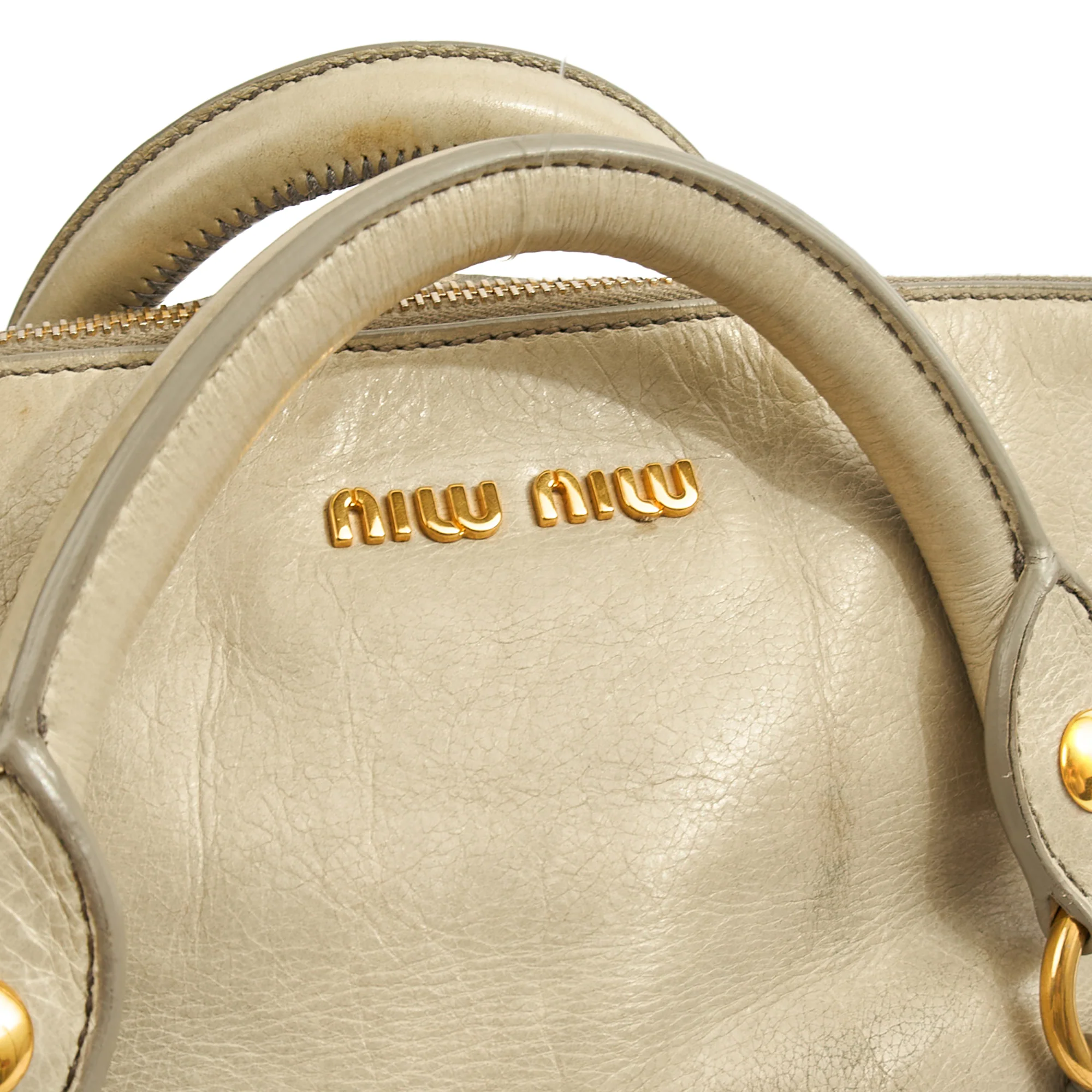 Picture of Miu Miu Tote Tote in Grey, Exotic Effect Leather