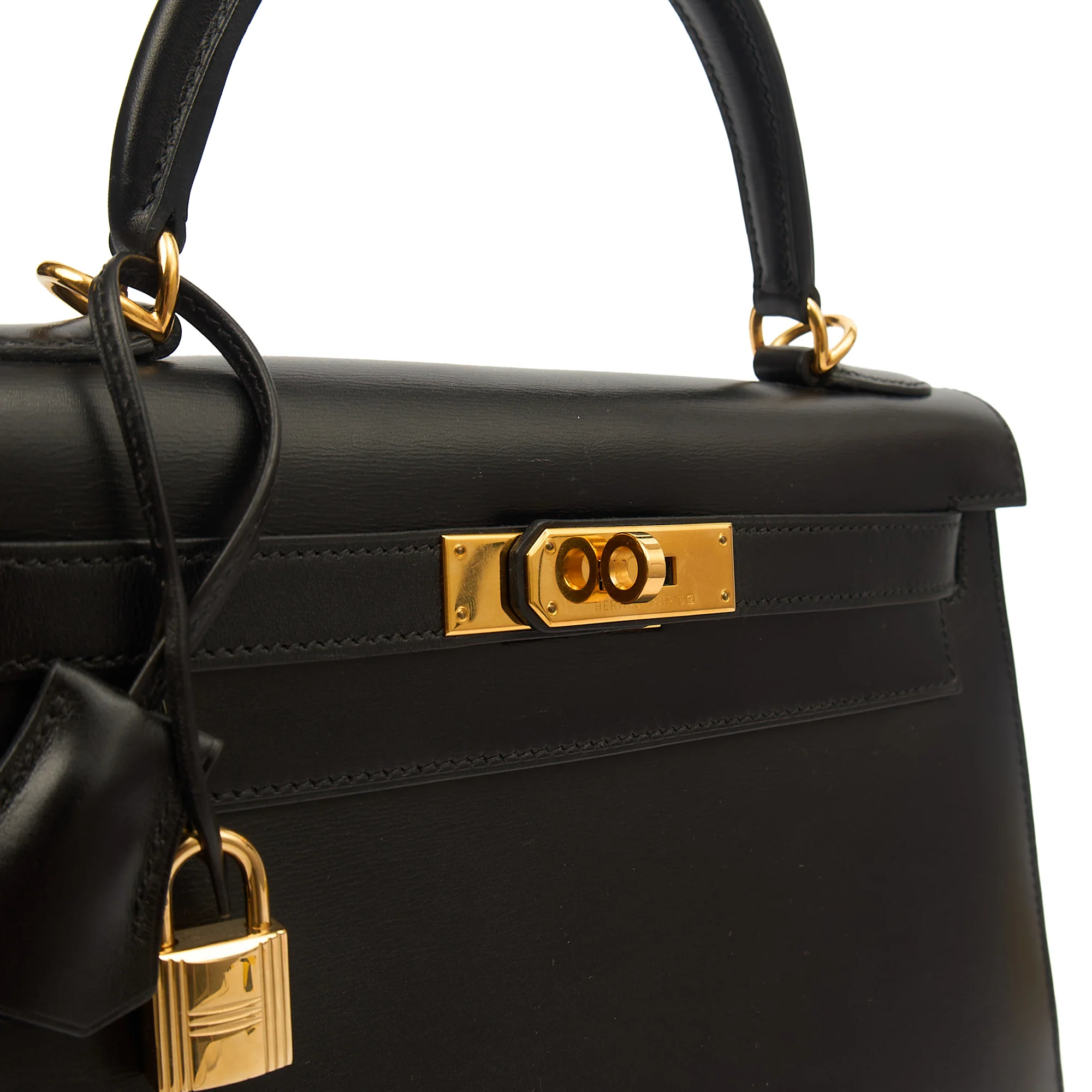 Picture of Hermes Top Handle Kelly 28 in Black, Box Calf Leather