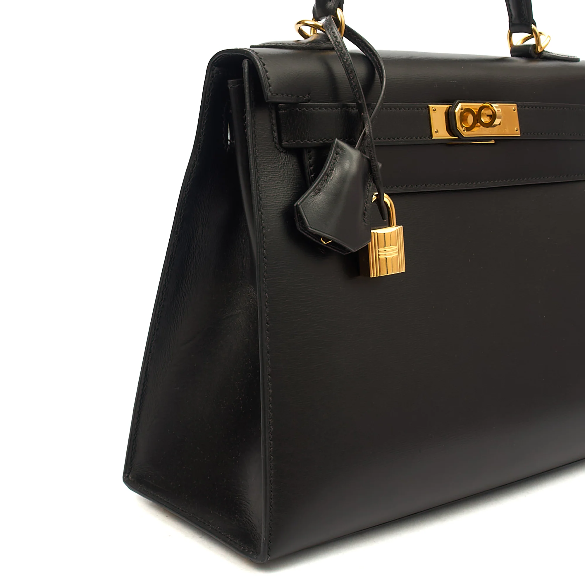 Picture of Hermes Top Handle Kelly 28 in Black, Box Calf Leather