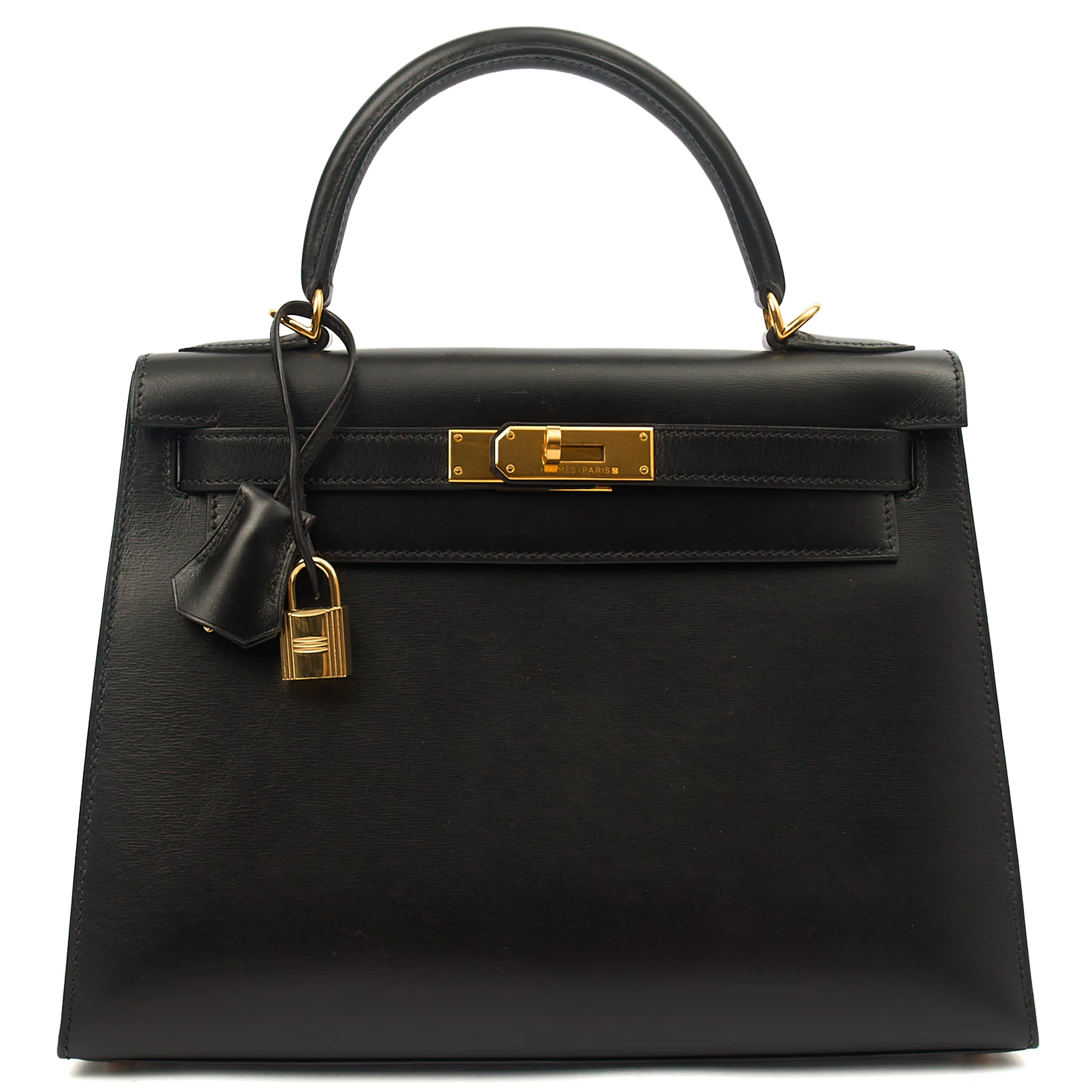 Picture of Hermes Top Handle Kelly 28 in Black, Box Calf Leather