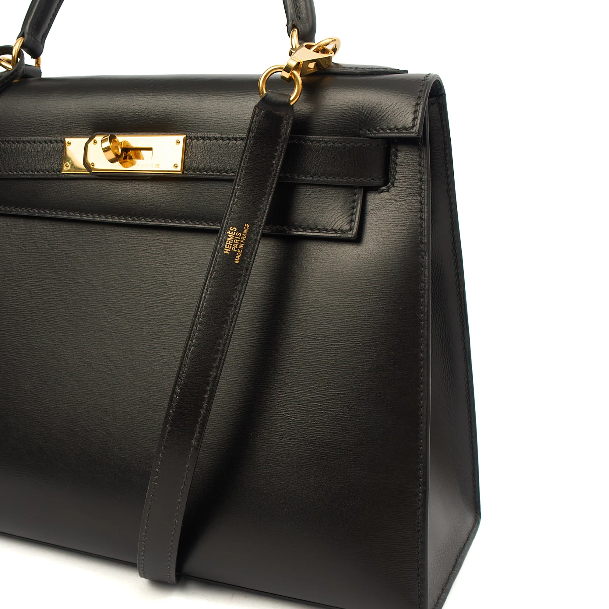 Picture of Hermes Top Handle Kelly 28 in Black, Box Calf Leather