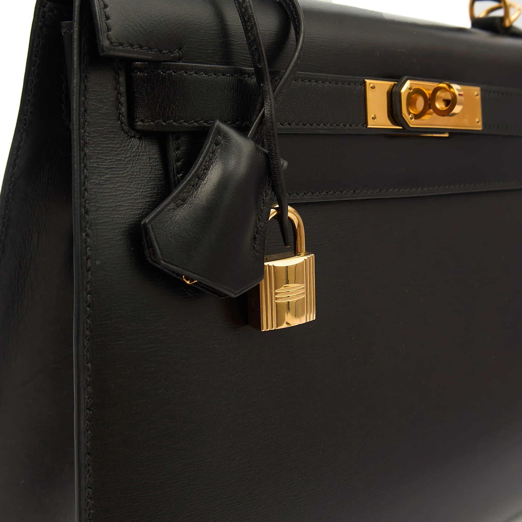 Picture of Hermes Top Handle Kelly 28 in Black, Box Calf Leather