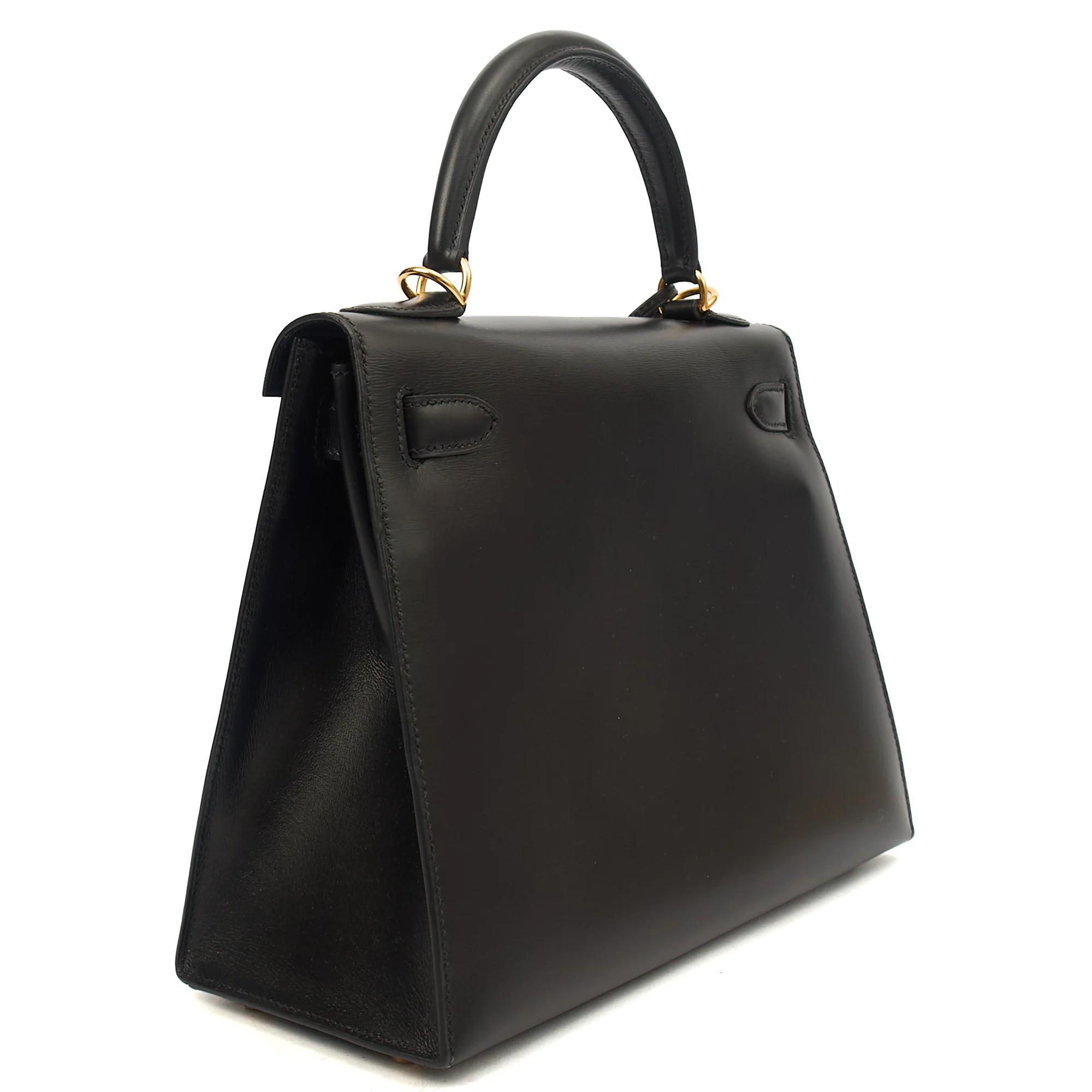 Picture of Hermes Top Handle Kelly 28 in Black, Box Calf Leather