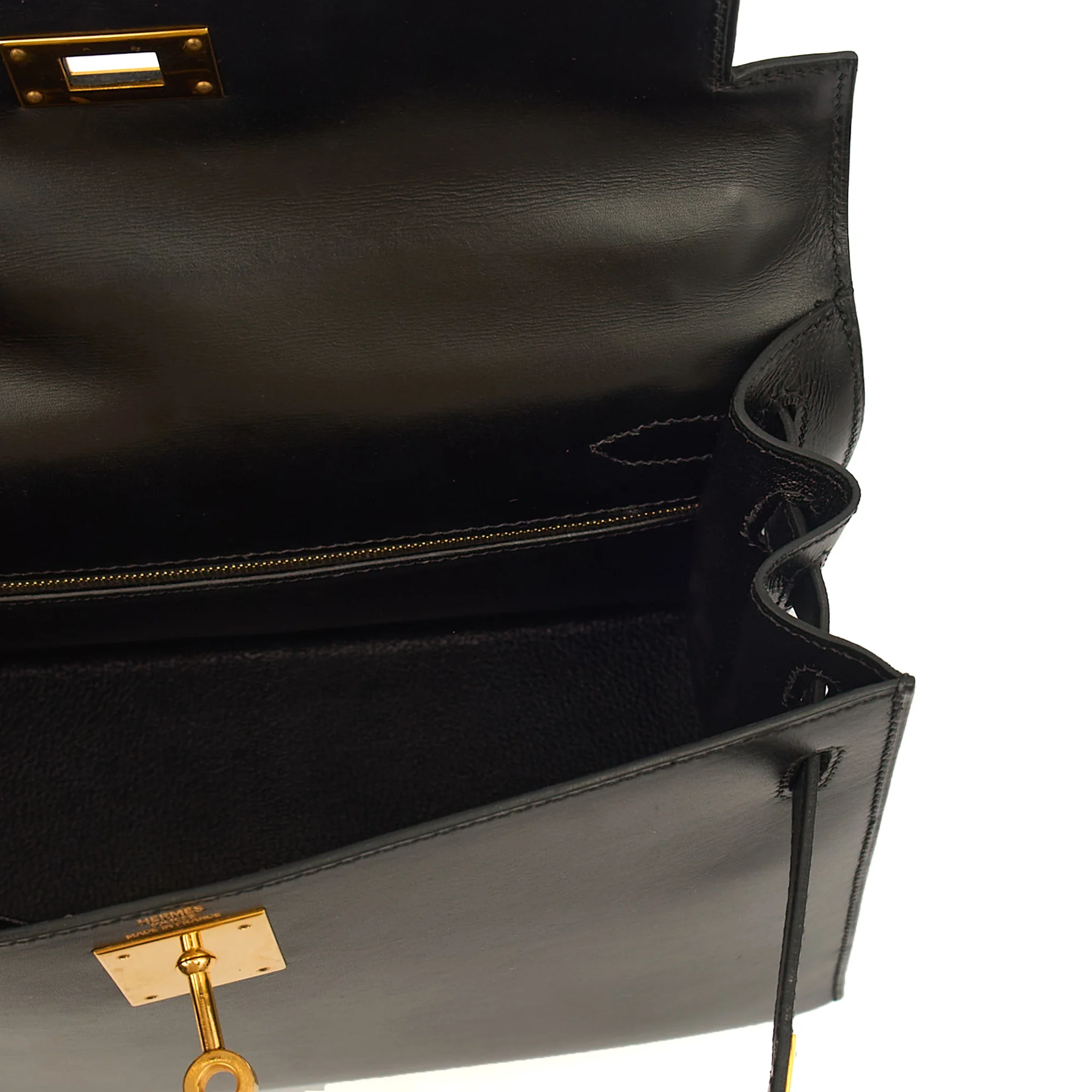 Picture of Hermes Top Handle Kelly 28 in Black, Box Calf Leather