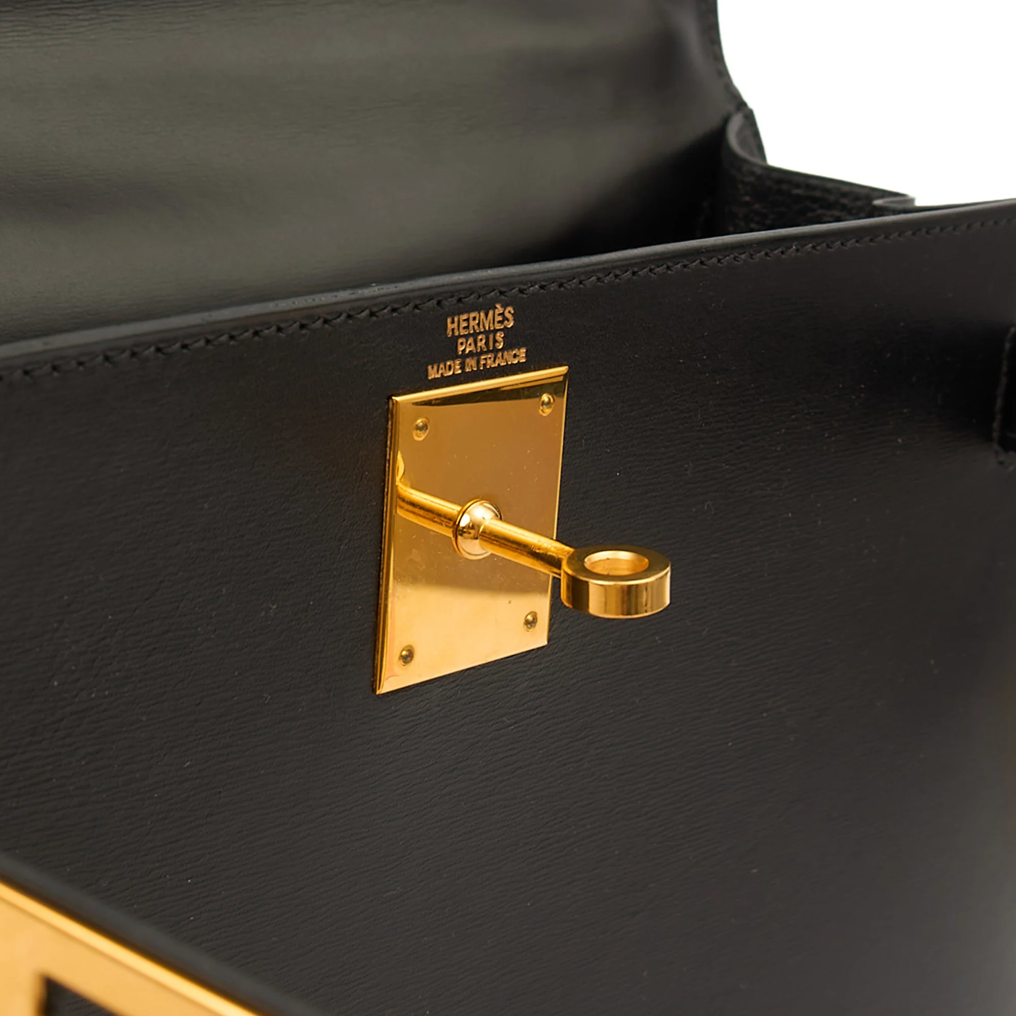 Picture of Hermes Top Handle Kelly 28 in Black, Box Calf Leather