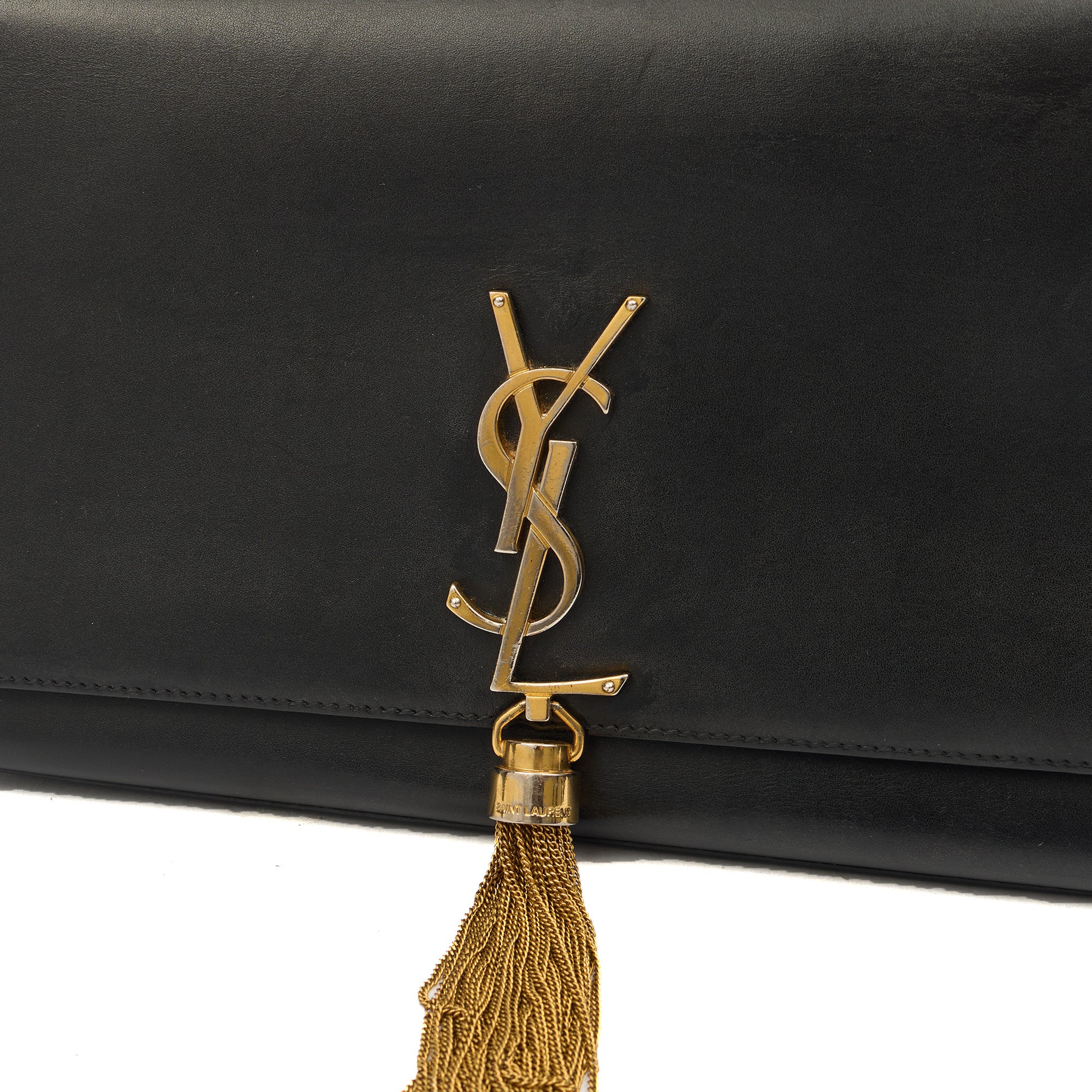 Picture of Saint Laurent Cross Body Kate Medium Tassle in Black, Calfskin Leather