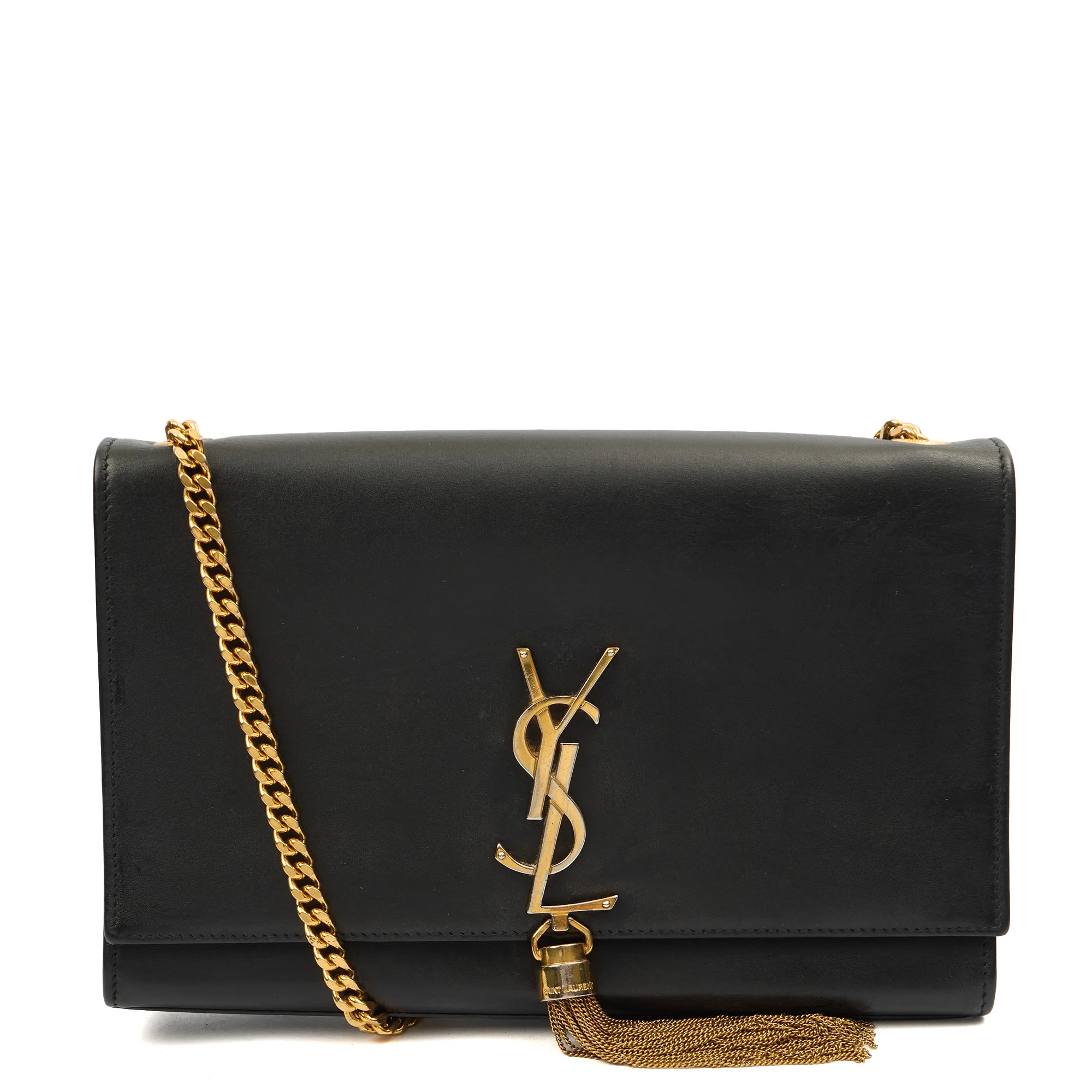 Picture of Saint Laurent Cross Body Kate Medium Tassle in Black, Calfskin Leather