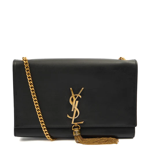 Picture of Saint Laurent Cross Body Kate Medium Tassle in Black, Calfskin Leather