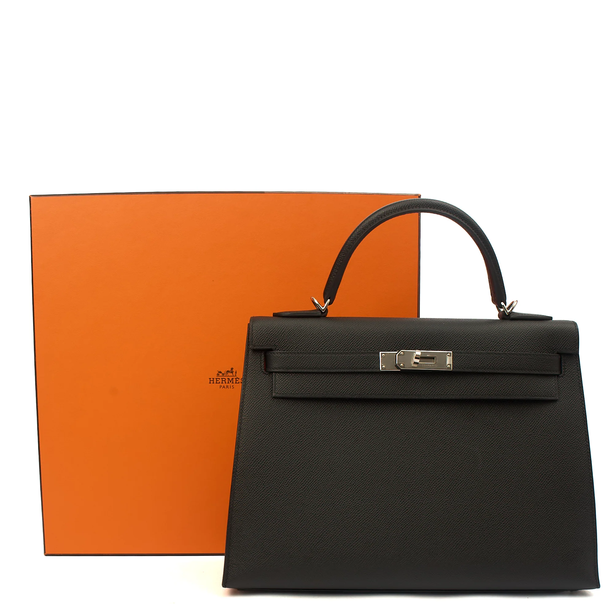 Picture of Hermes Top Handle Kelly 32 in Black, Epsom Leather
