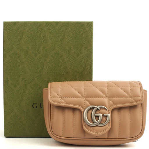 Picture of Gucci Mini Bag Marmont Shoulder Flap Bag - Super Mini in Neutral, Leather
