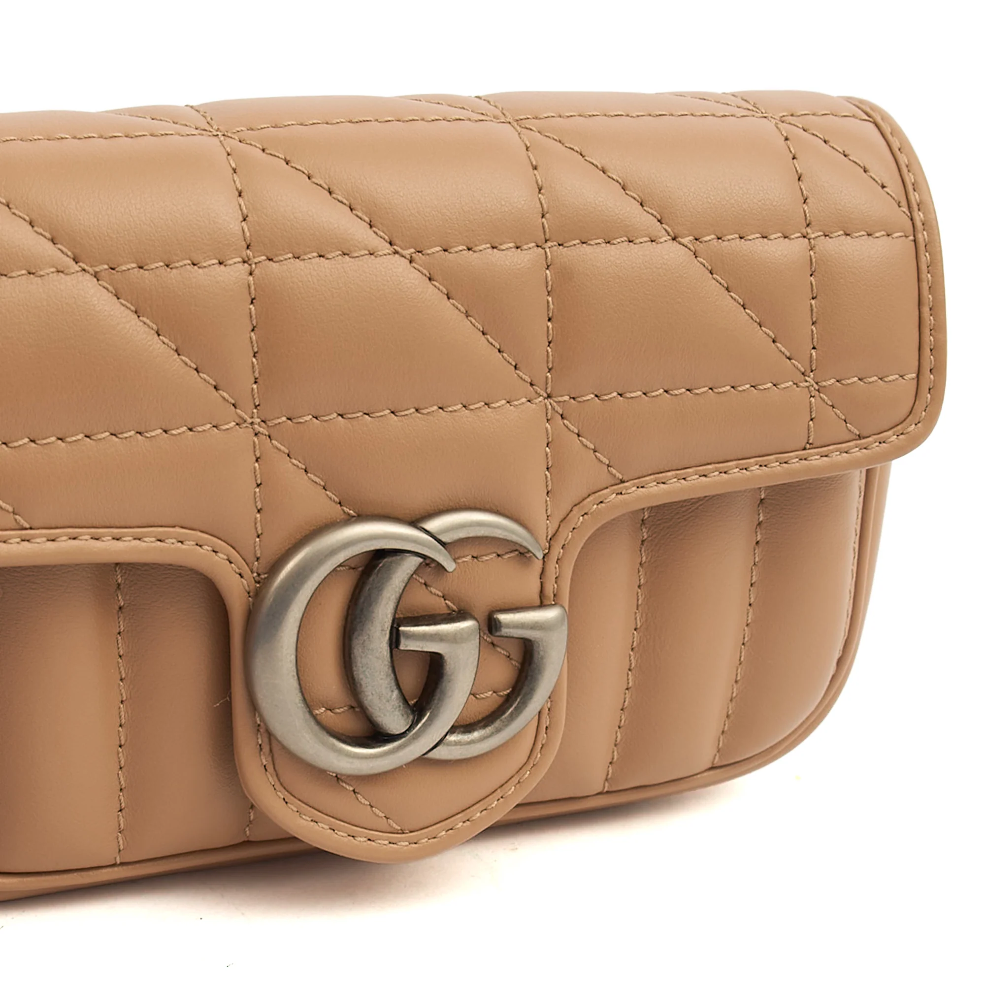 Picture of Gucci Mini Bag Marmont Shoulder Flap Bag - Super Mini in Neutral, Leather