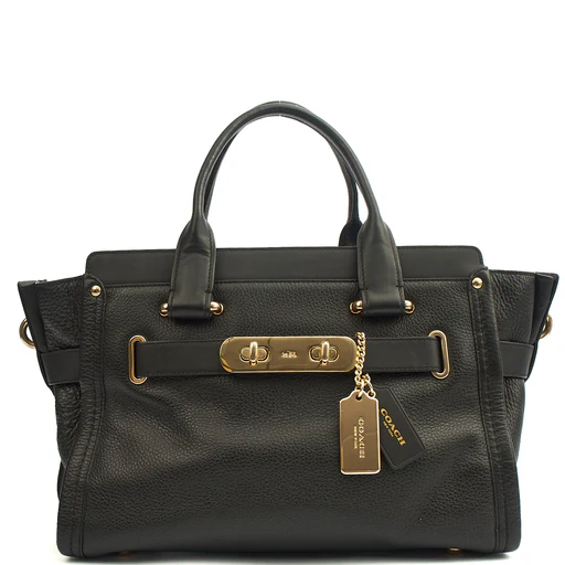 Picture of Coach Tote Swagger in Black, Leather