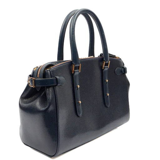 Picture of Aspinal of London Tote Brook Street  in Navy, Leather