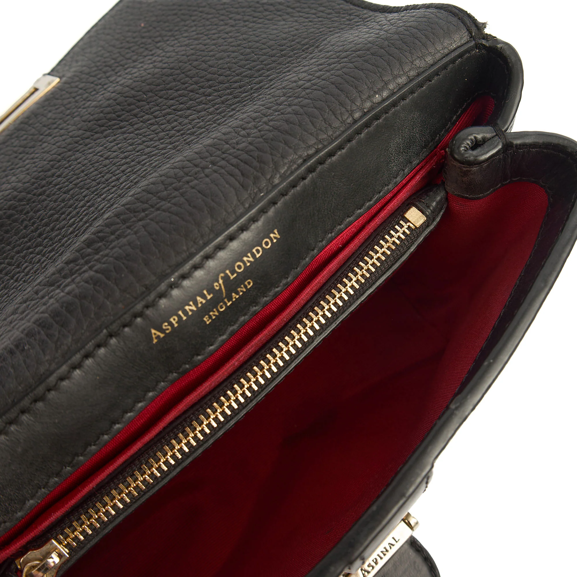 Picture of Aspinal of London Cross Body Lottie in Black, Leather