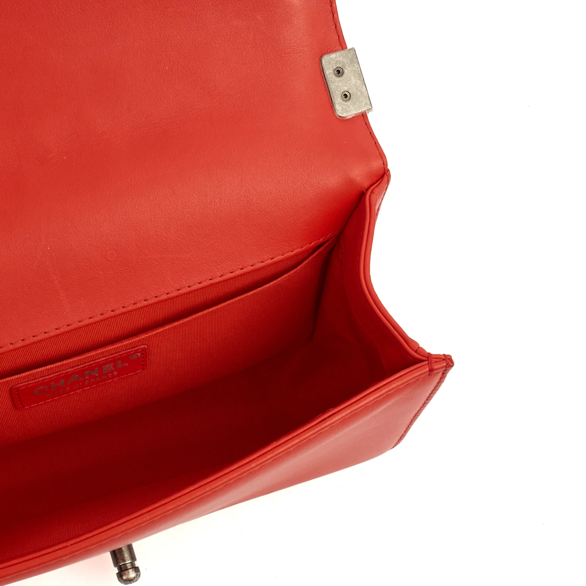 Picture of Chanel Cross Body Boy - Medium in Red, Calfskin Leather