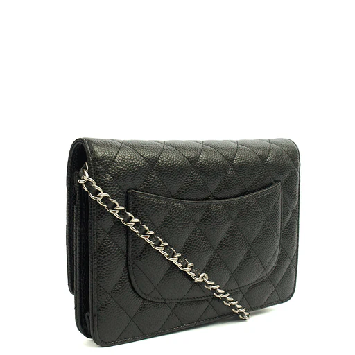 Picture of Chanel Cross Body Wallet on Chain in Black, Caviar Leather