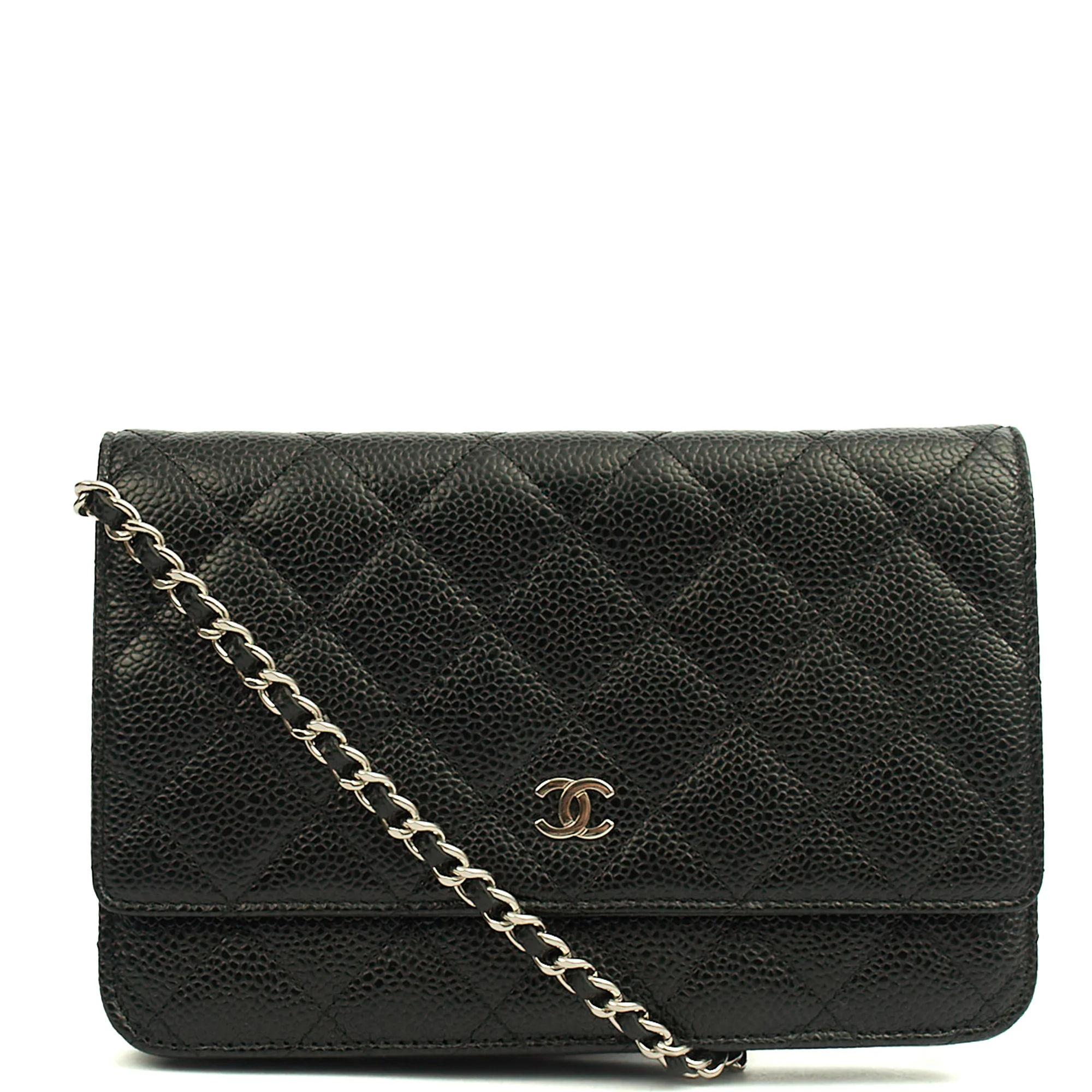 Picture of Chanel Cross Body Wallet on Chain in Black, Caviar Leather