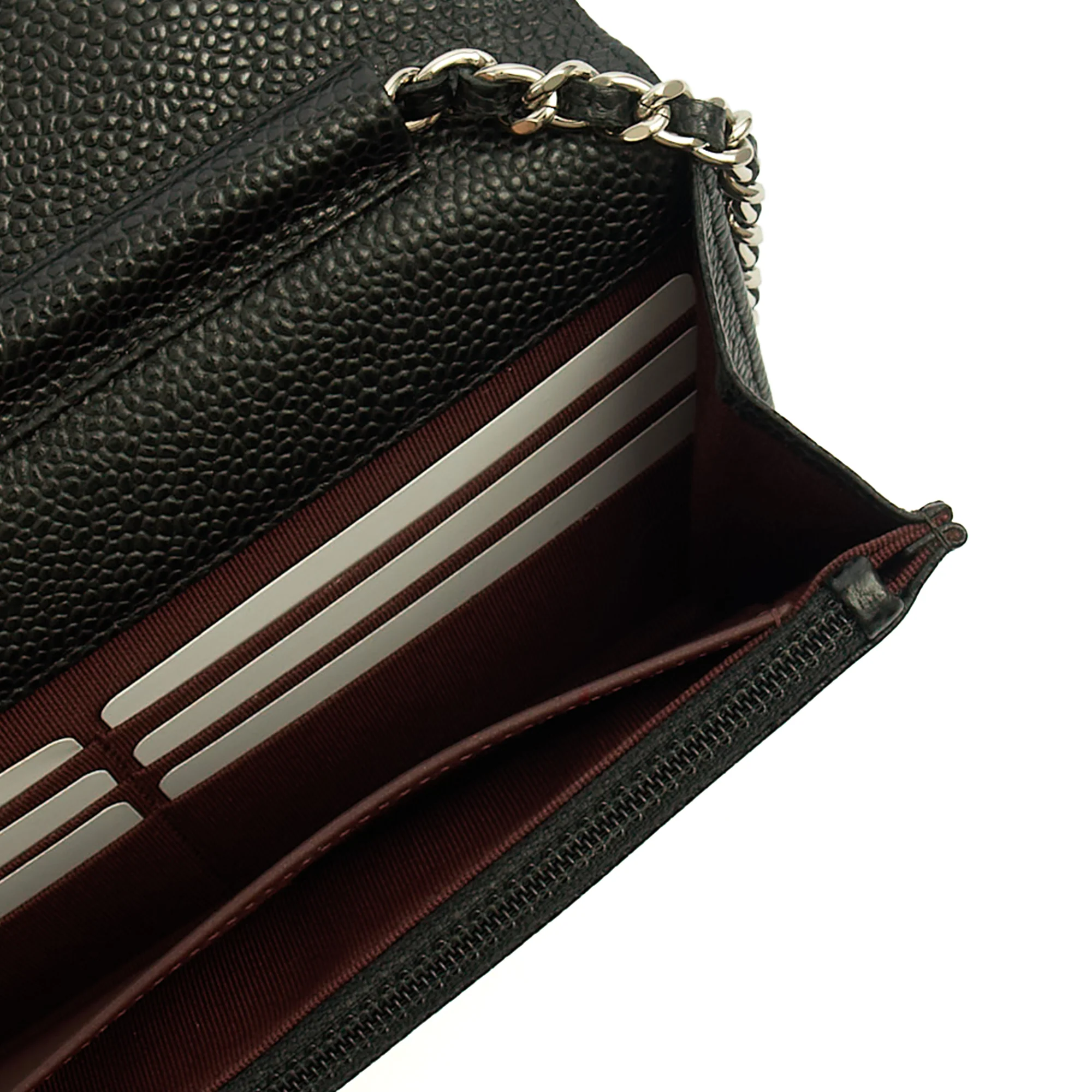 Picture of Chanel Cross Body Wallet on Chain in Black, Caviar Leather