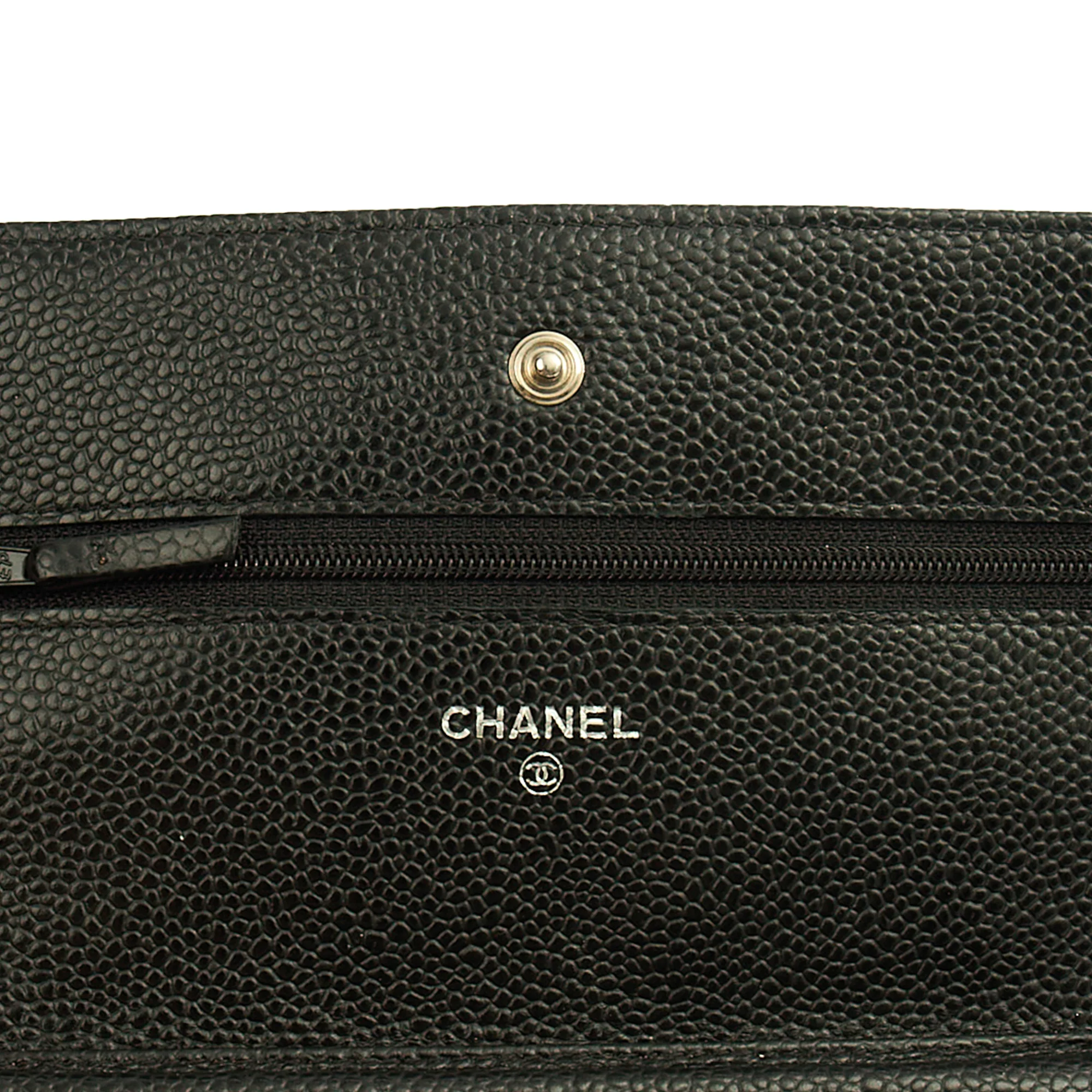 Picture of Chanel Cross Body Wallet on Chain in Black, Caviar Leather