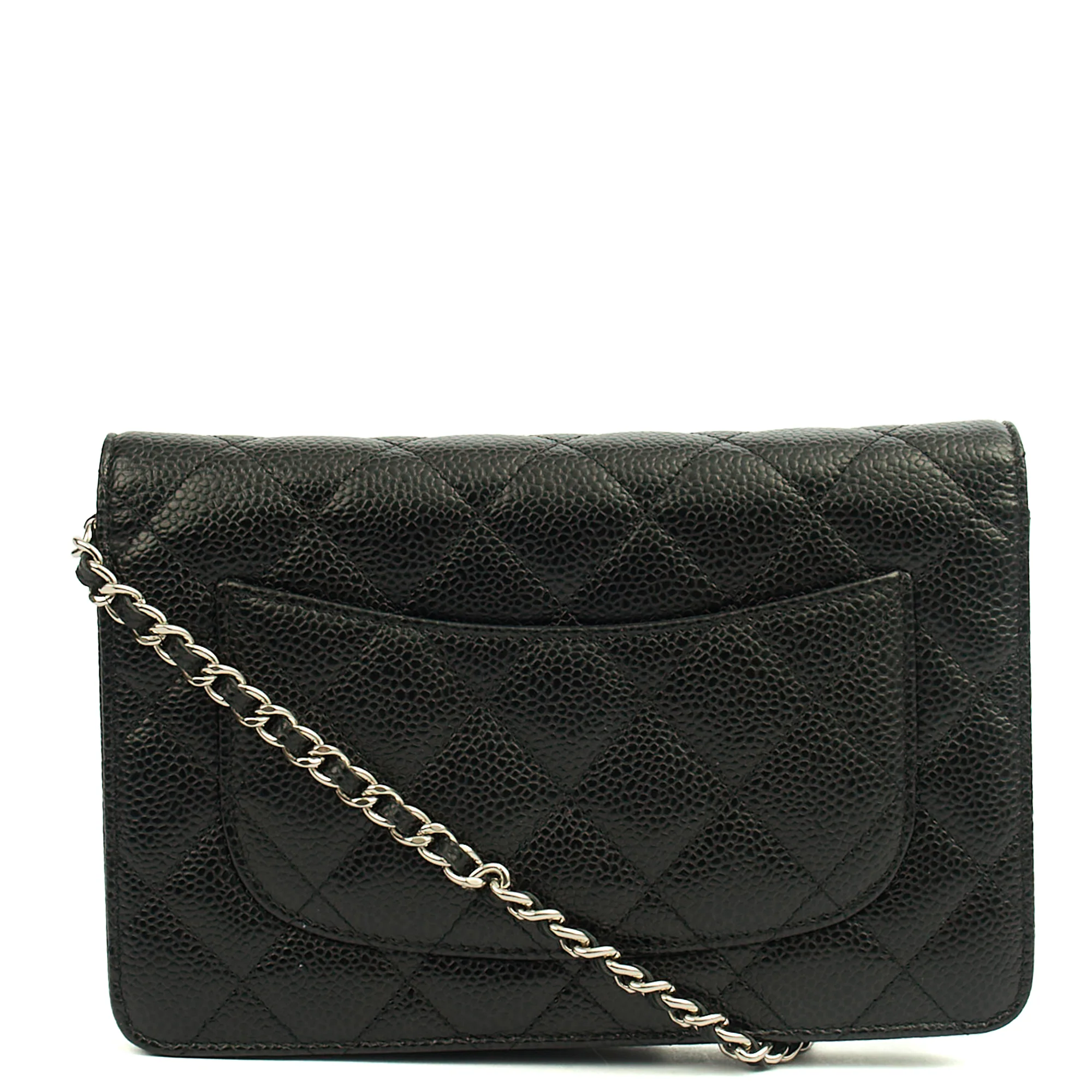 Picture of Chanel Cross Body Wallet on Chain in Black, Caviar Leather